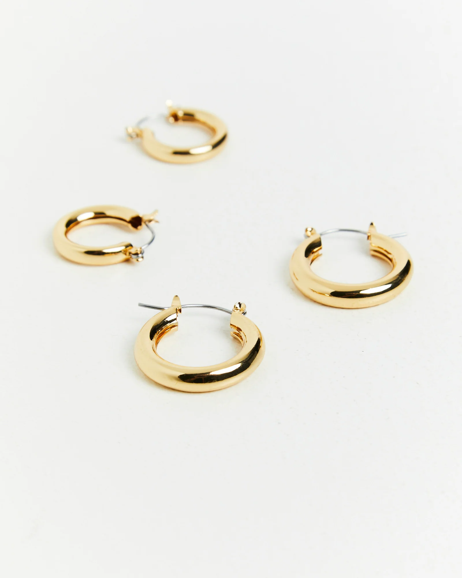 14k Classic Hoops Set Plated - Image 2