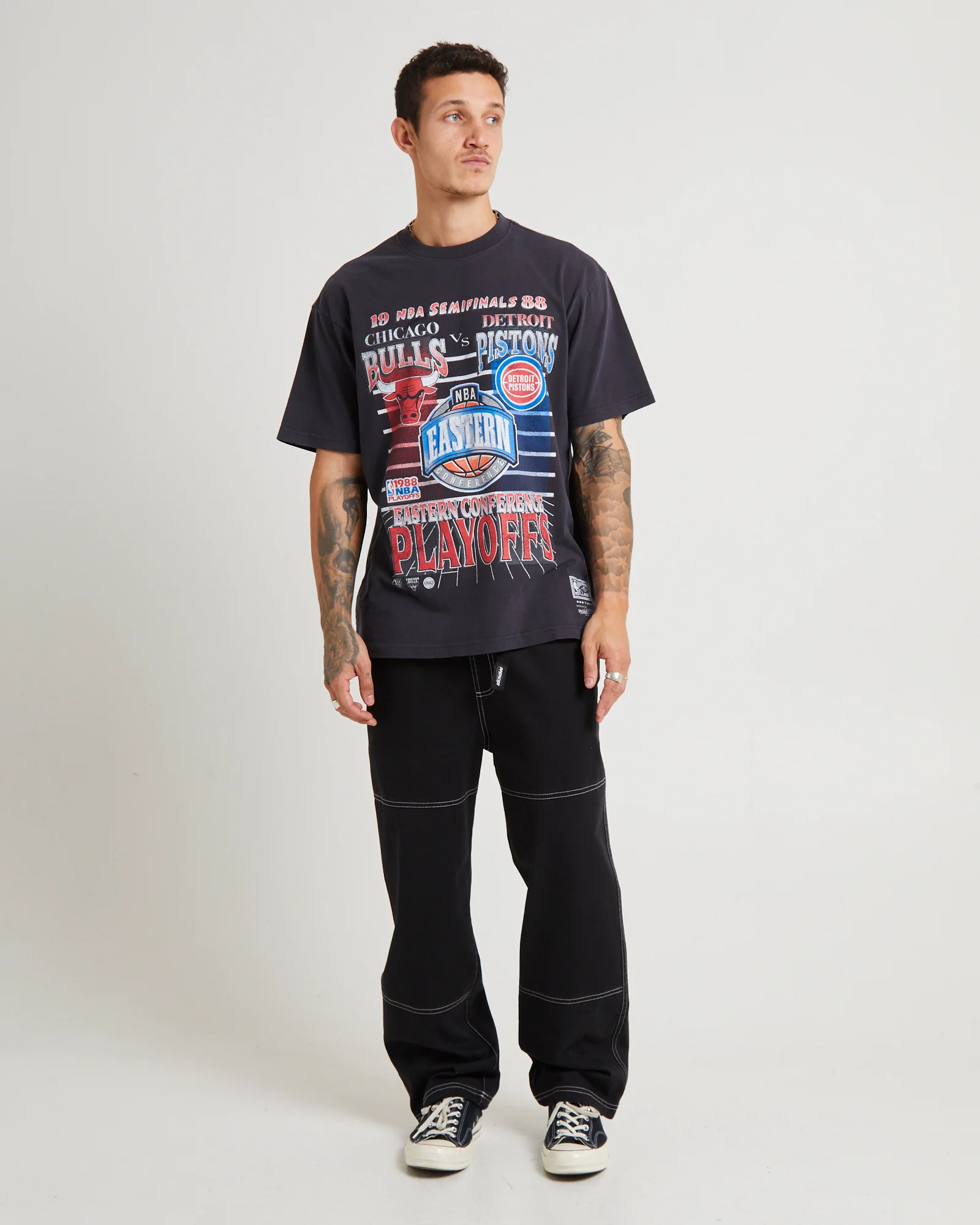 1988 Playoffs Bulls vs Pistons Short Sleeve T-Shirt - Image 3