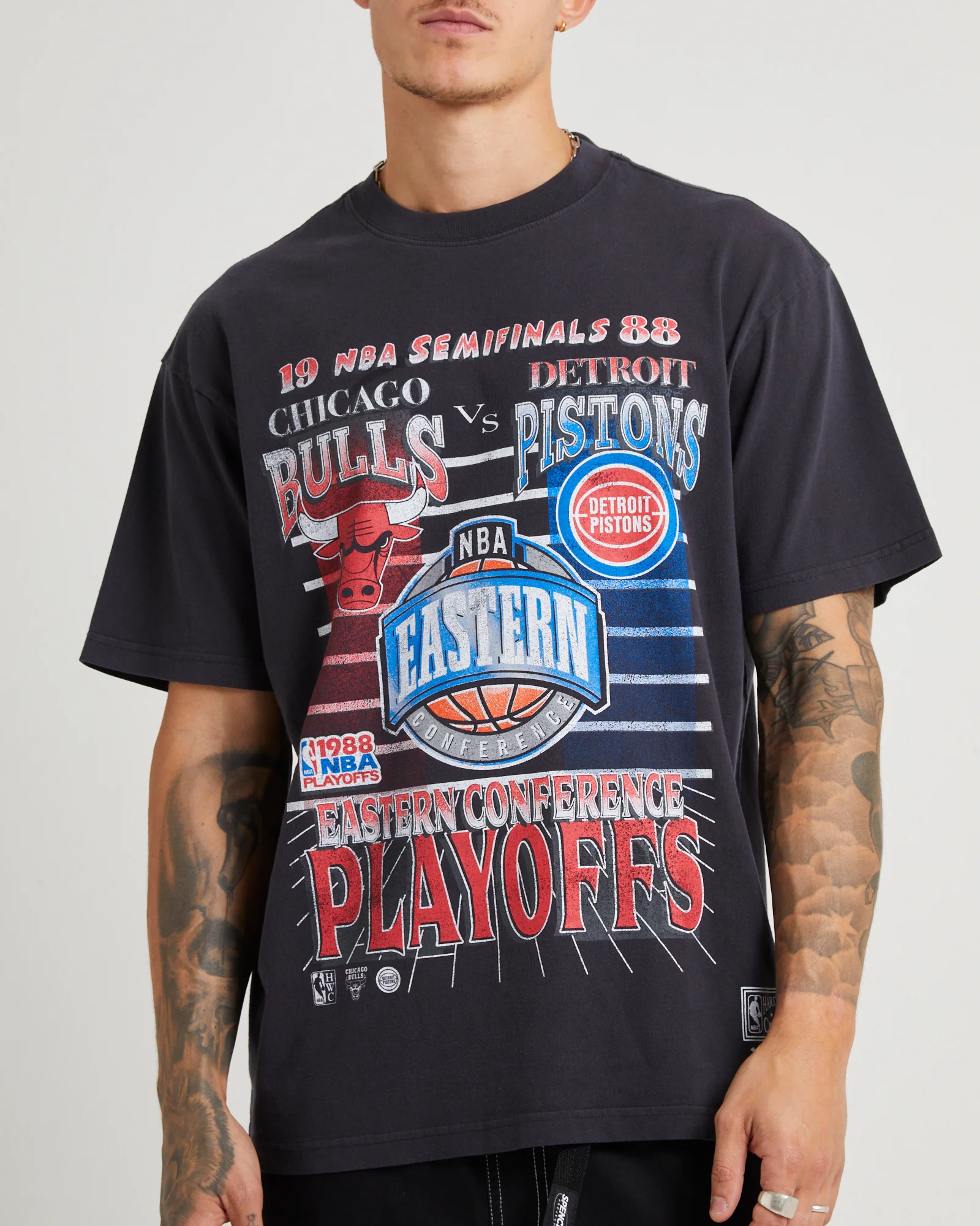 1988 Playoffs Bulls vs Pistons Short Sleeve T-Shirt - Image 5