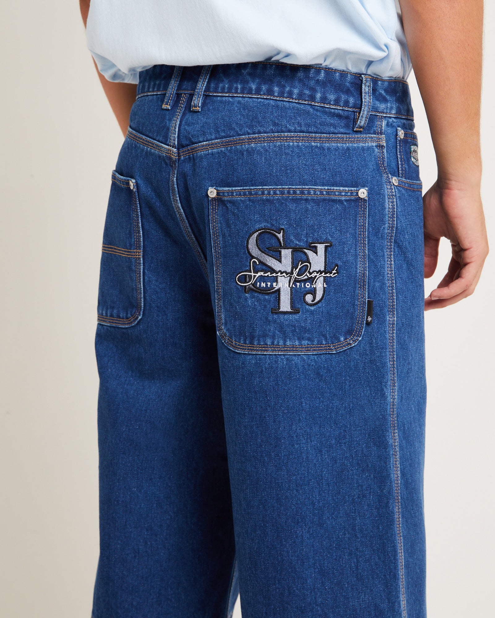 3/4 Skate Denim Jorts in Y2K Indigo - Image 6