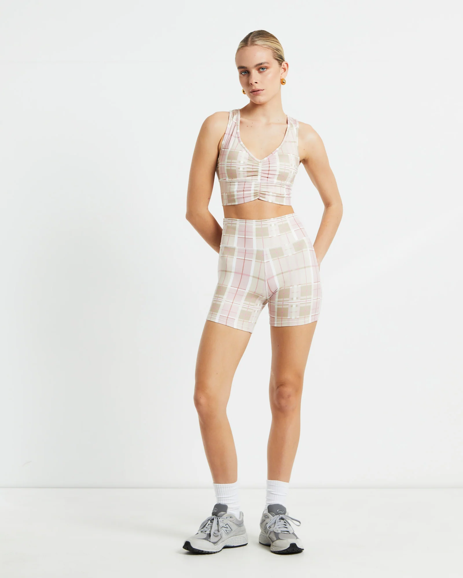 3" Hot Shorts in Pink Check Assorted - Image 4