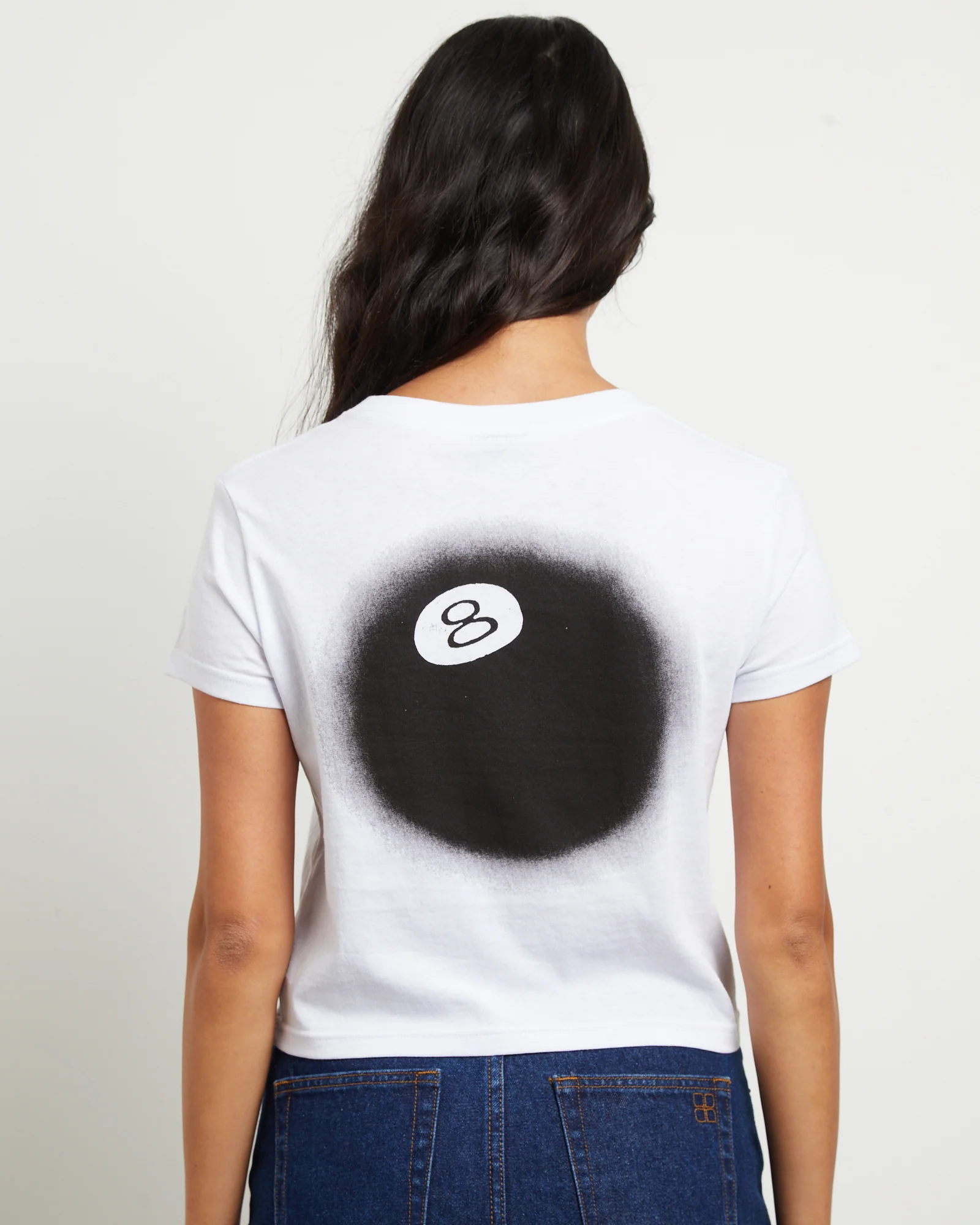 8 Ball Fade Slim Tee in White - Image 5