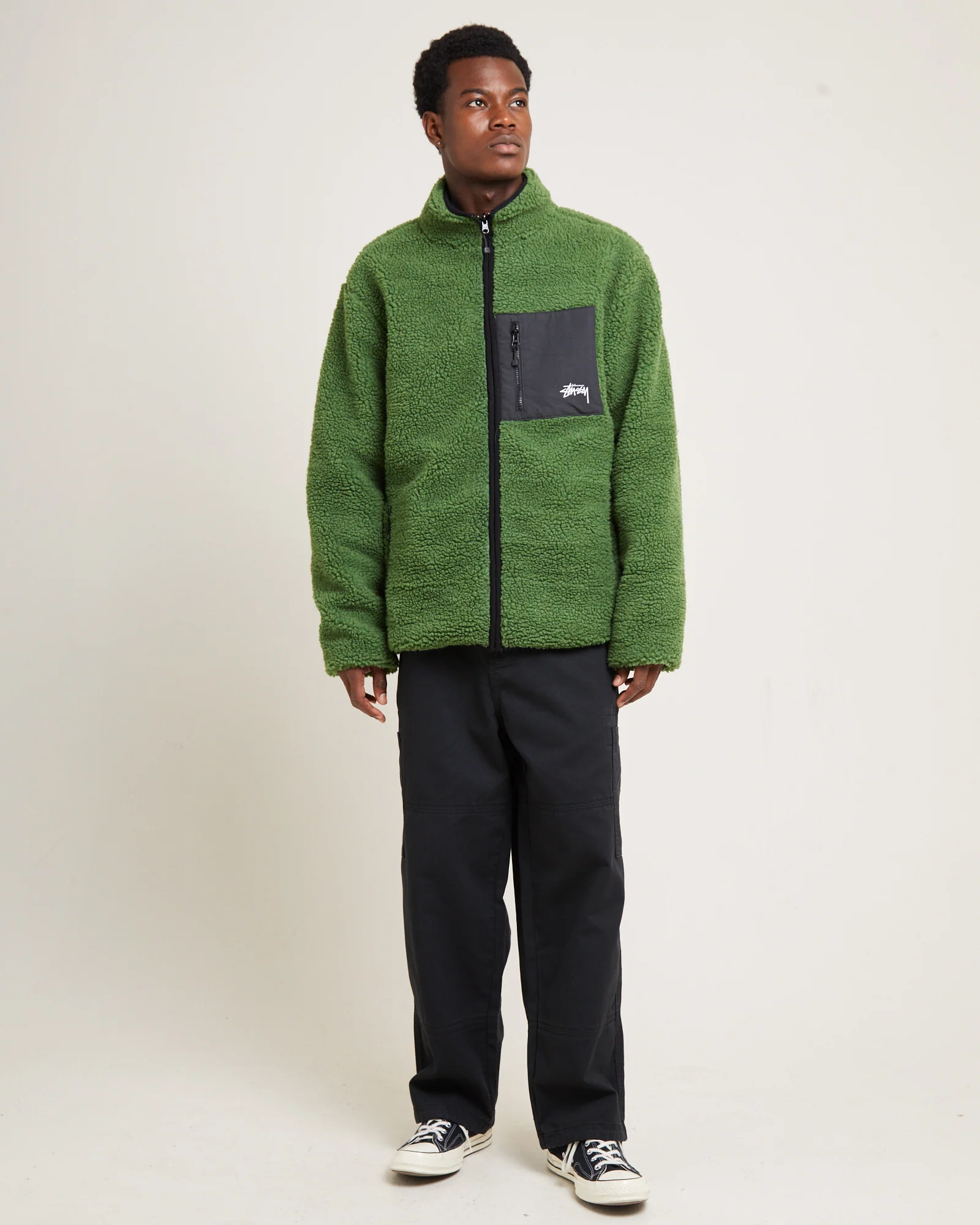 8 Ball Sherpa Reversible Jacket Green - Image 4