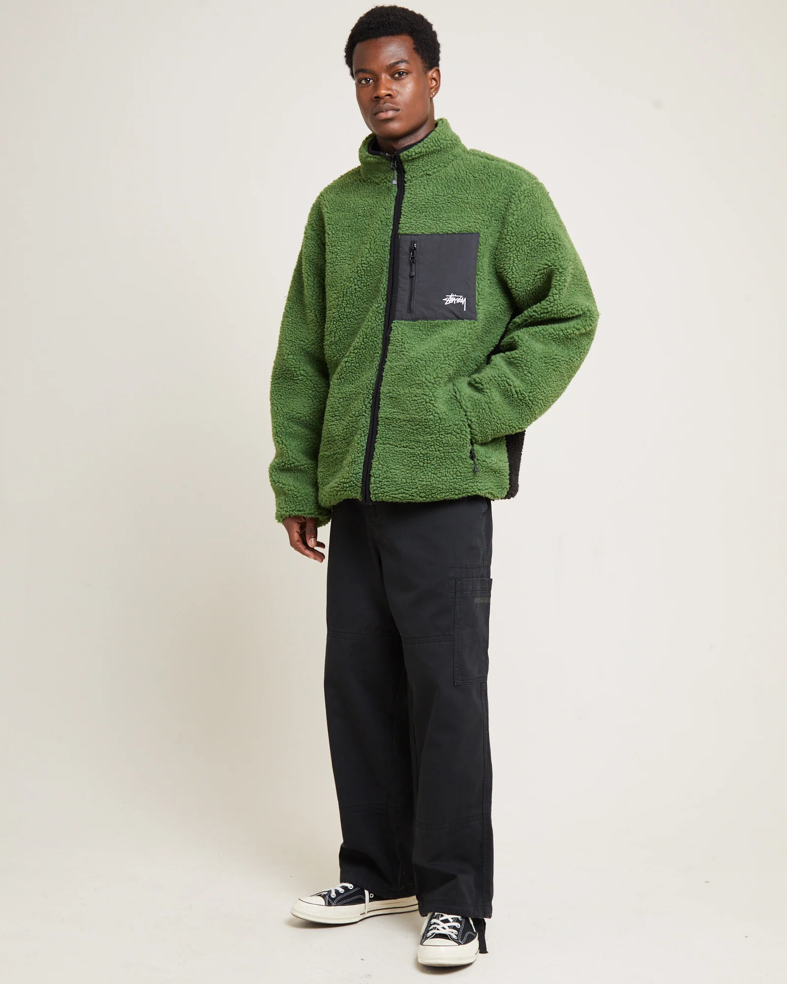 8 Ball Sherpa Reversible Jacket Green - Image 5