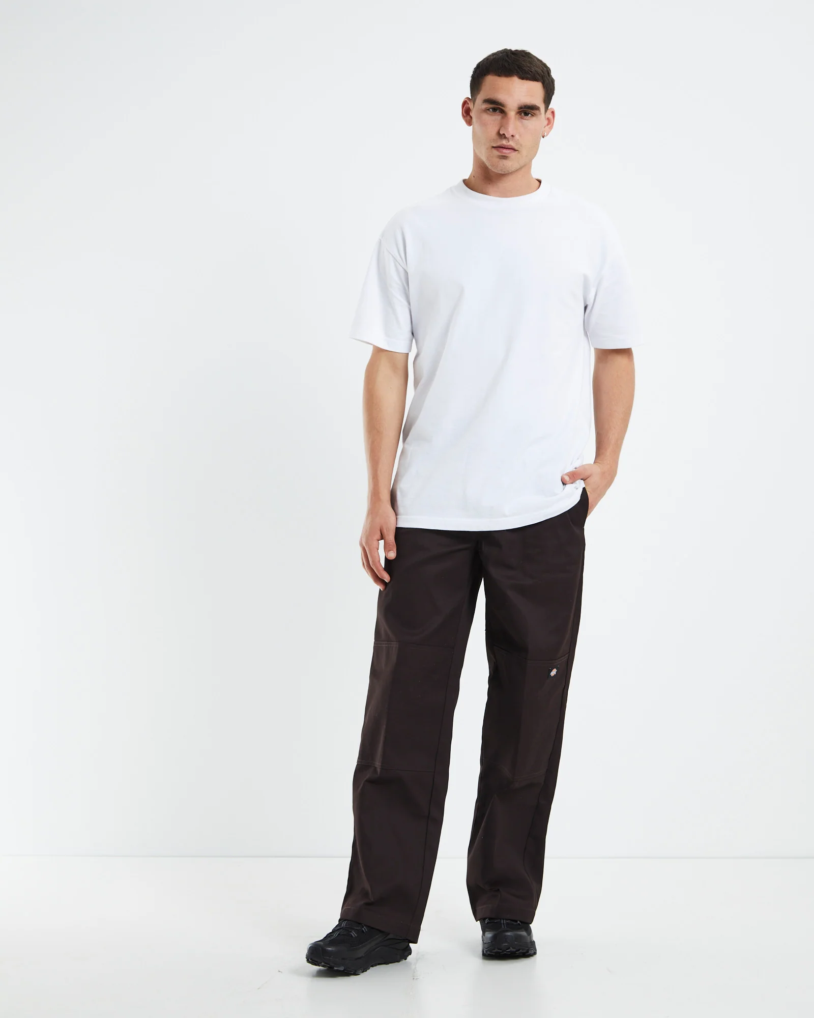 85-283 Loose Fit Pants Dark Brown - Image 3