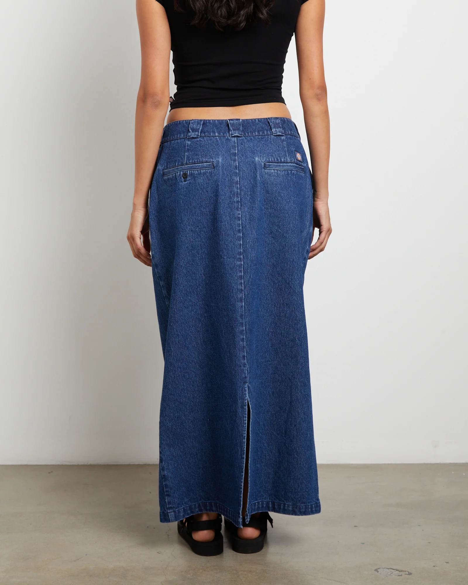 874 Denim Maxi Skirt in Stone Washed Indigo - Image 2
