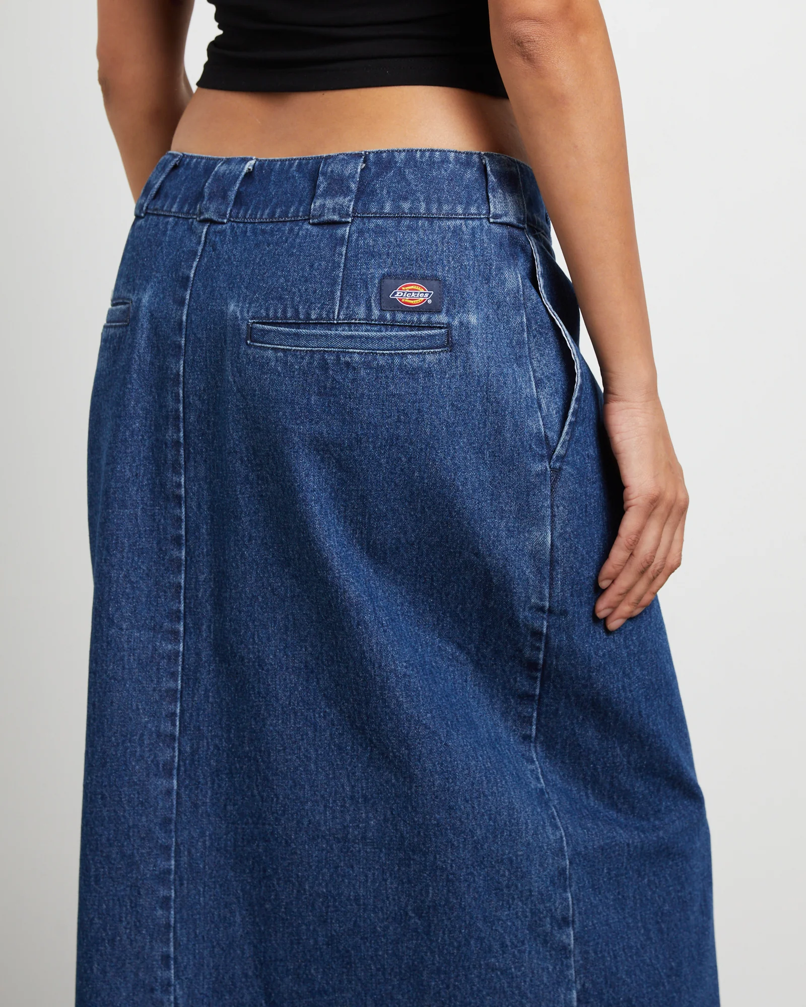 874 Denim Maxi Skirt in Stone Washed Indigo - Image 5
