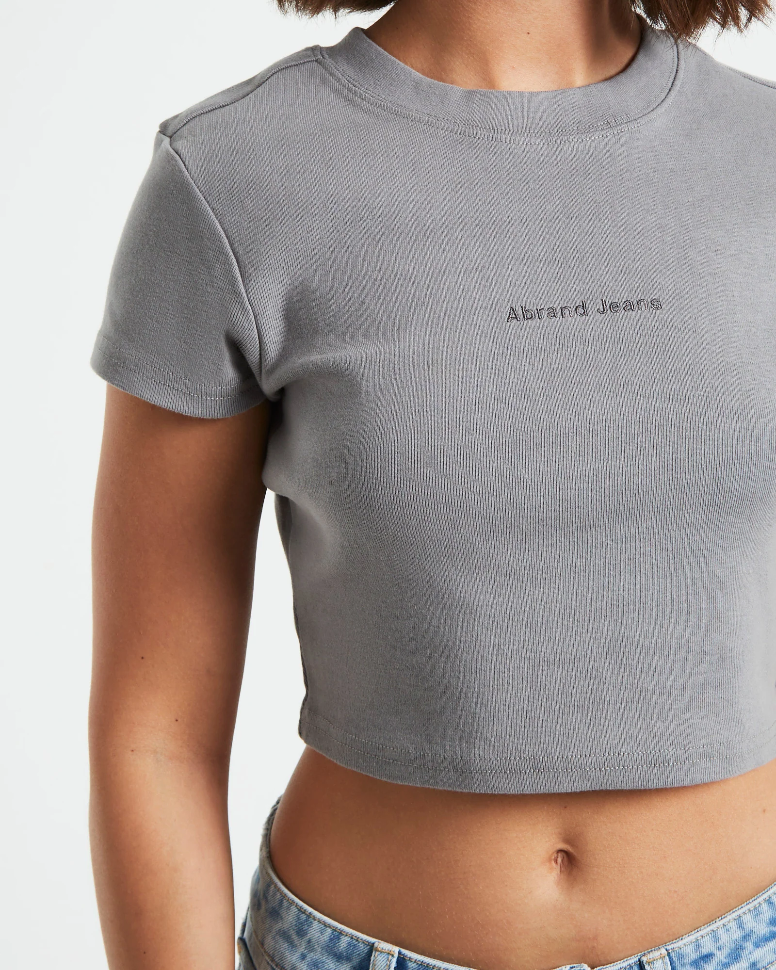 90s Crop Tee in Slate Grey - Image 6