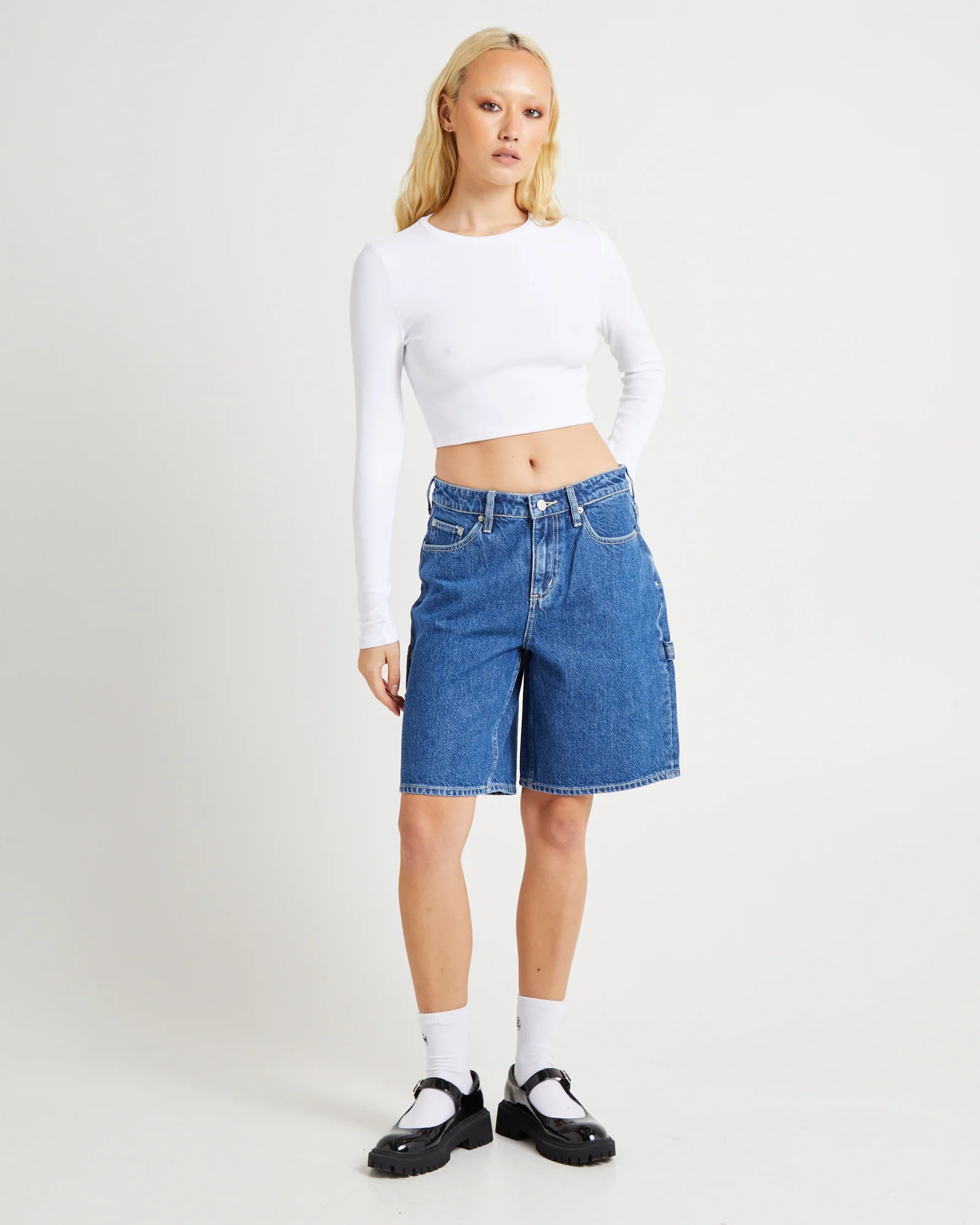90s Mid Baggy Carpenter Denim Shorts Faithless - Image 3