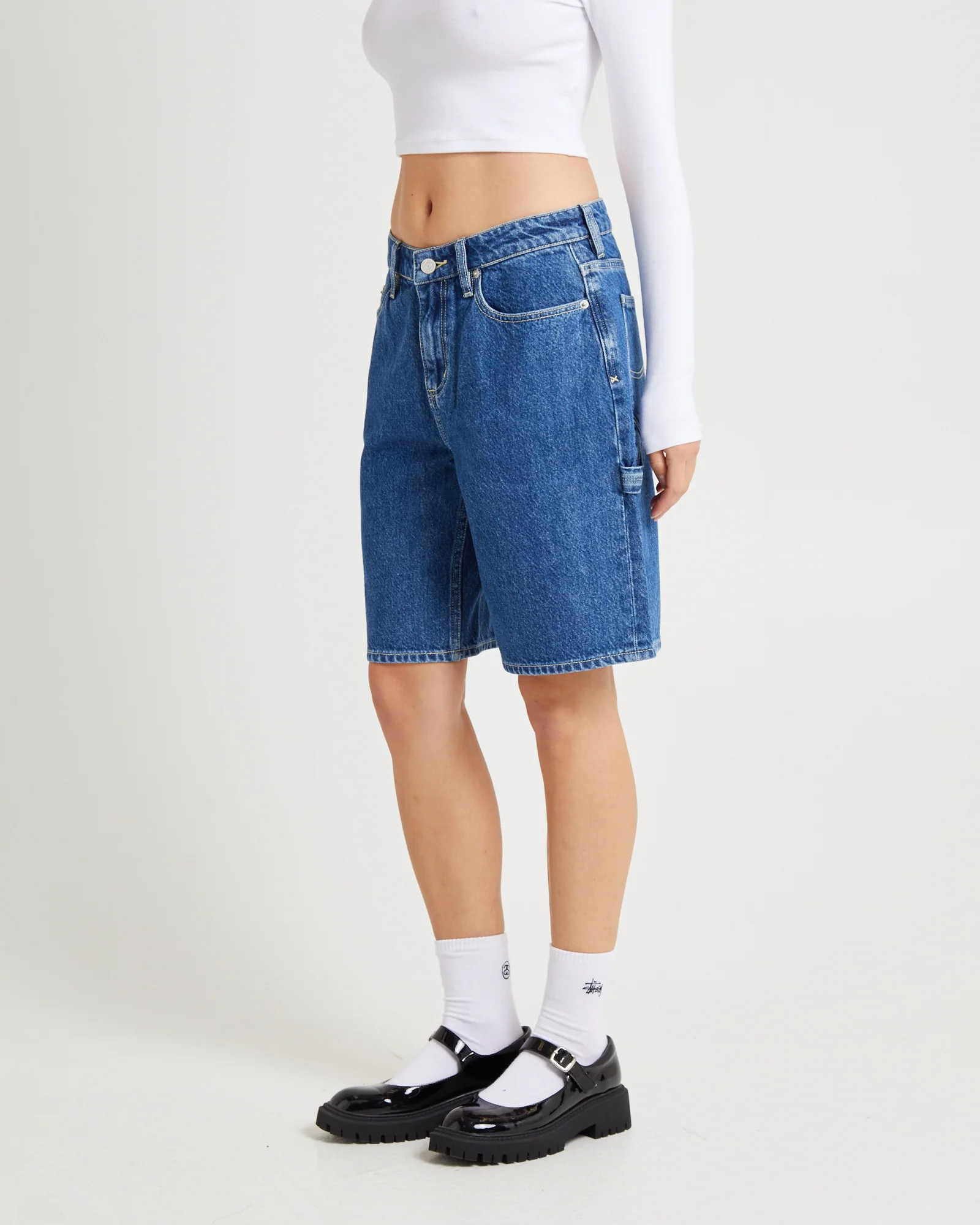 90s Mid Baggy Carpenter Denim Shorts Faithless - Image 4