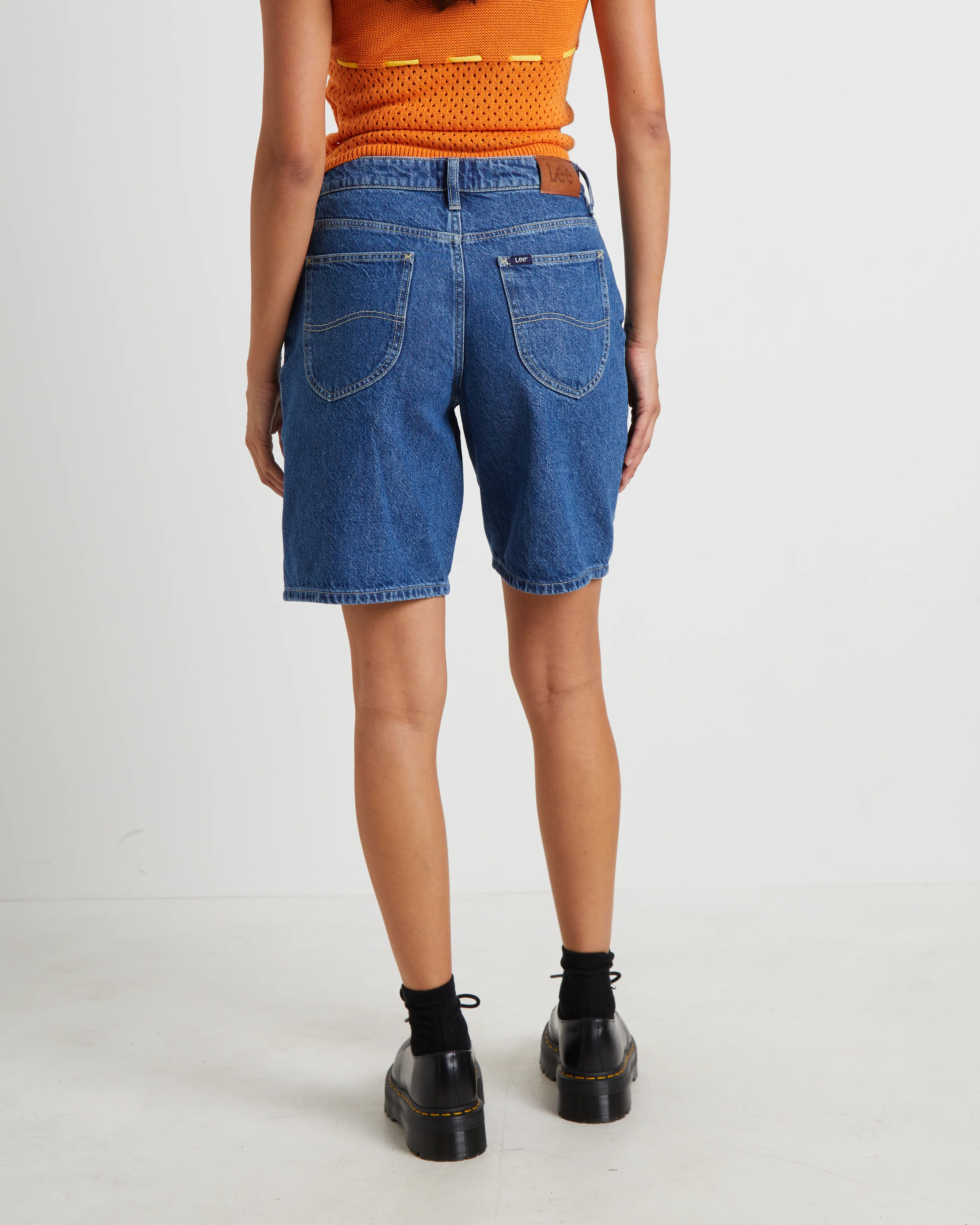 90s Mid Baggy Denim Shorts in Bronx Blue - Image 2