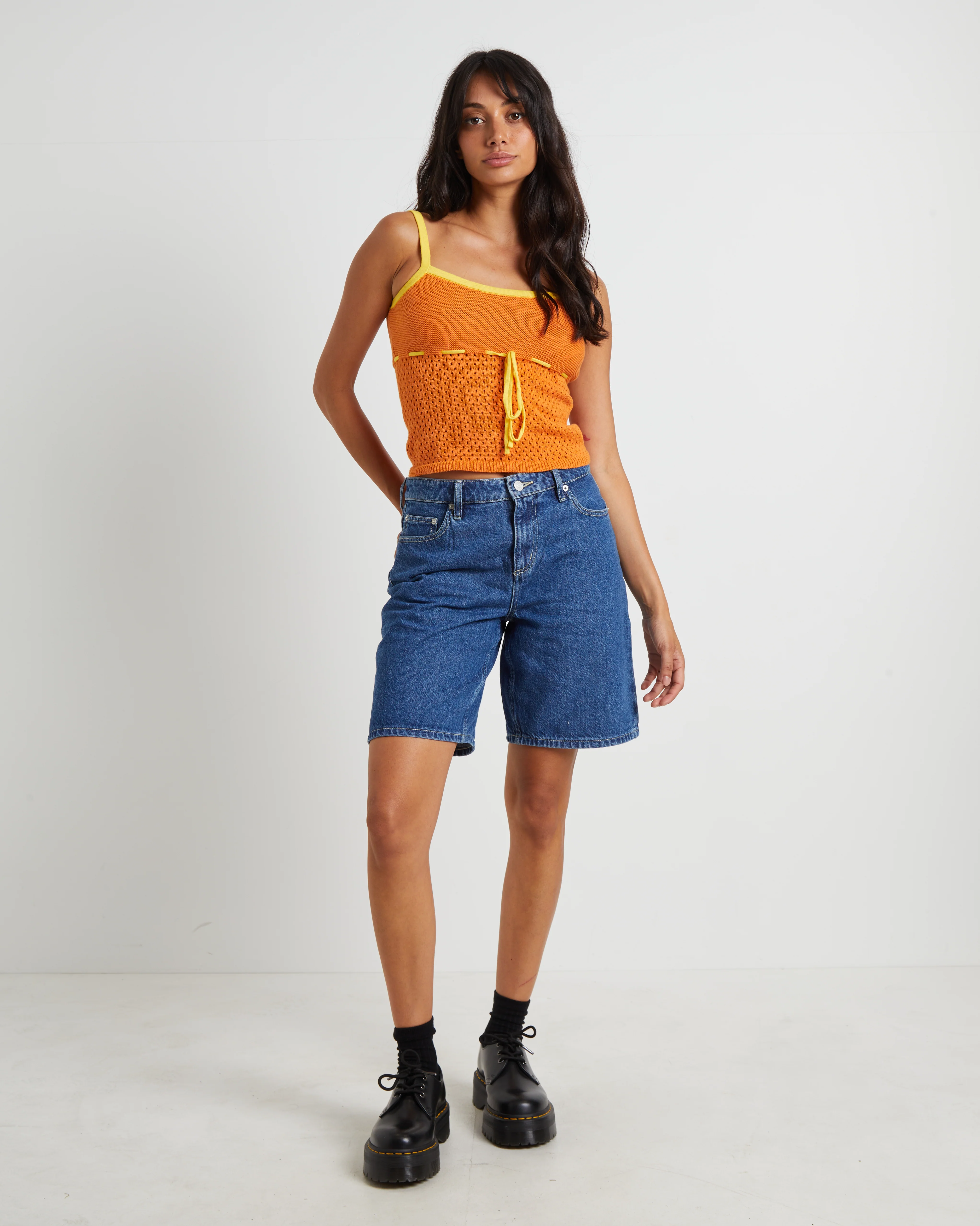 90s Mid Baggy Denim Shorts in Bronx Blue - Image 3