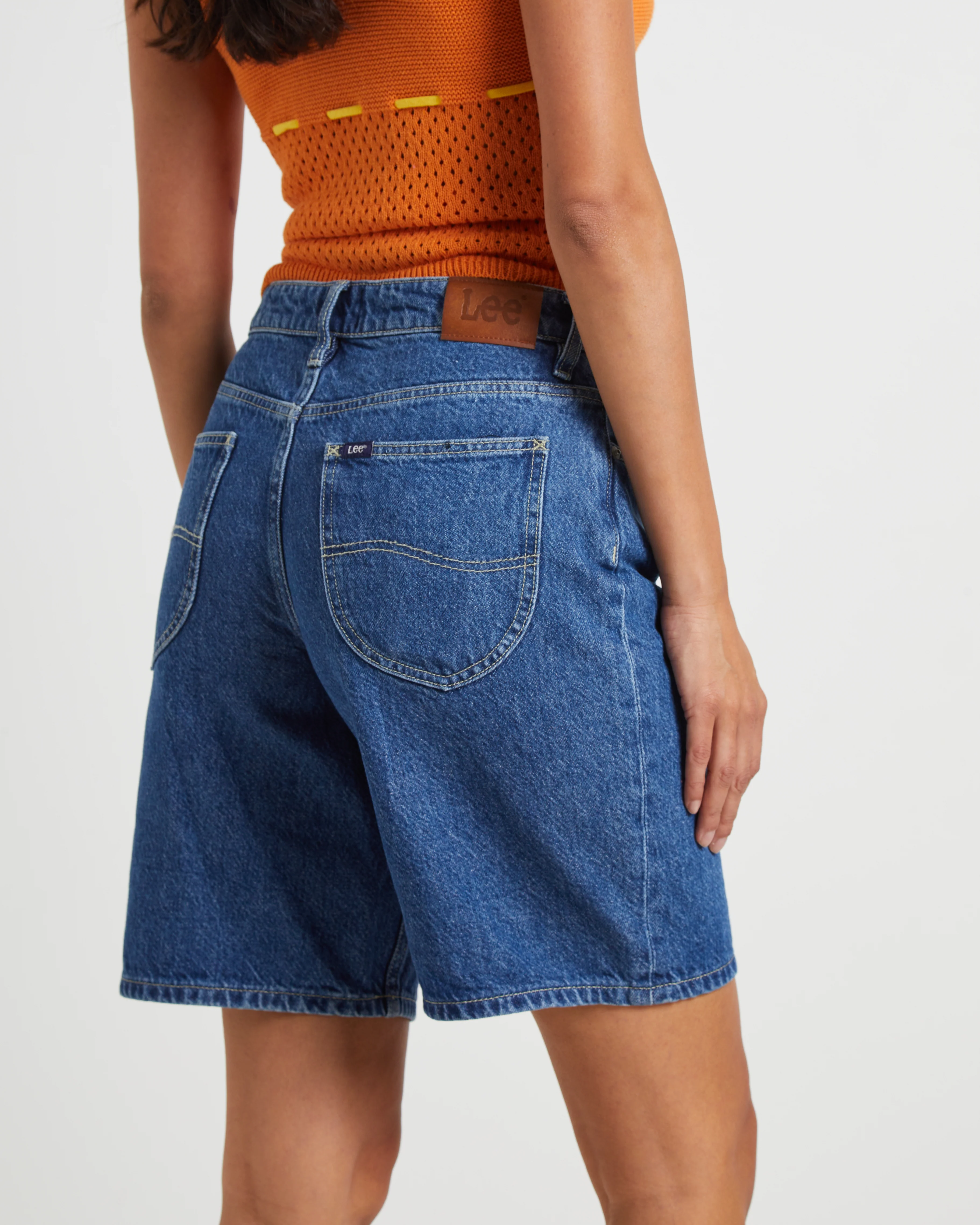 90s Mid Baggy Denim Shorts in Bronx Blue - Image 5