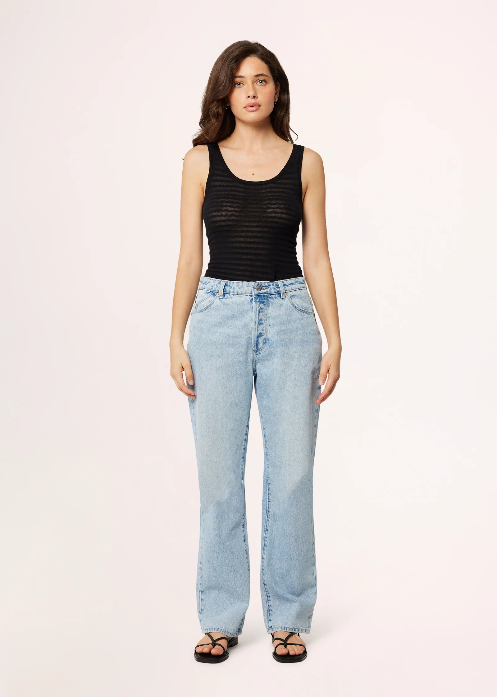 90's Relaxed Denim Jeans Long Beach Worn - Image 6