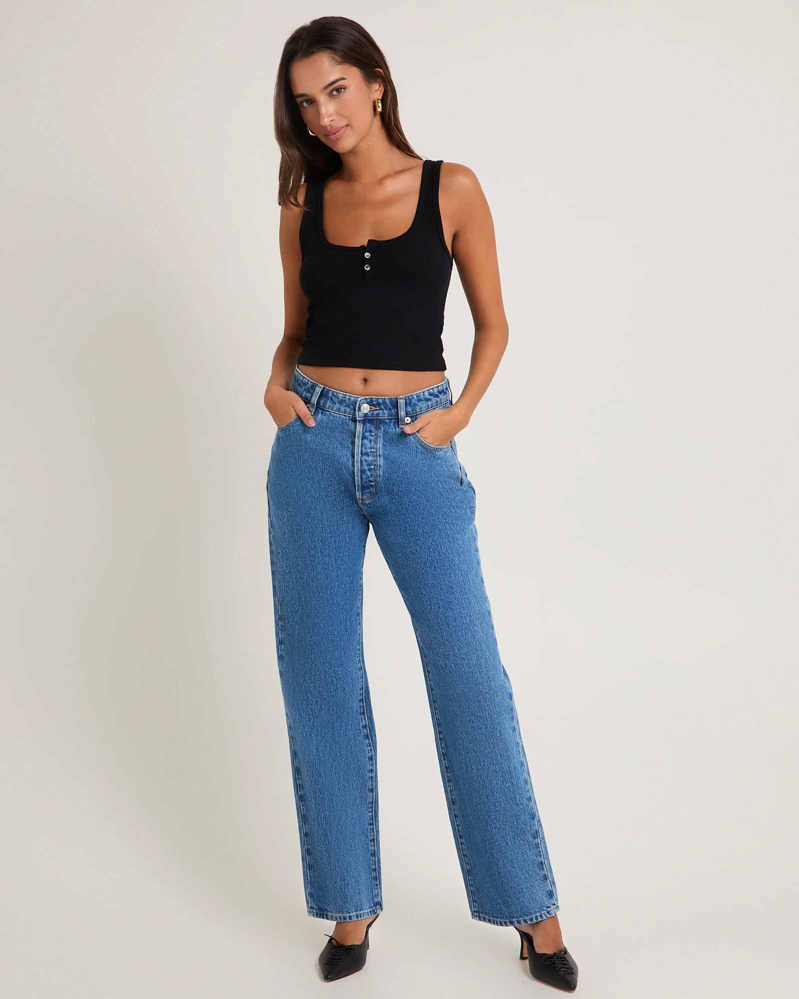 90s Relaxed Denim Jeans River Blue - Image 3