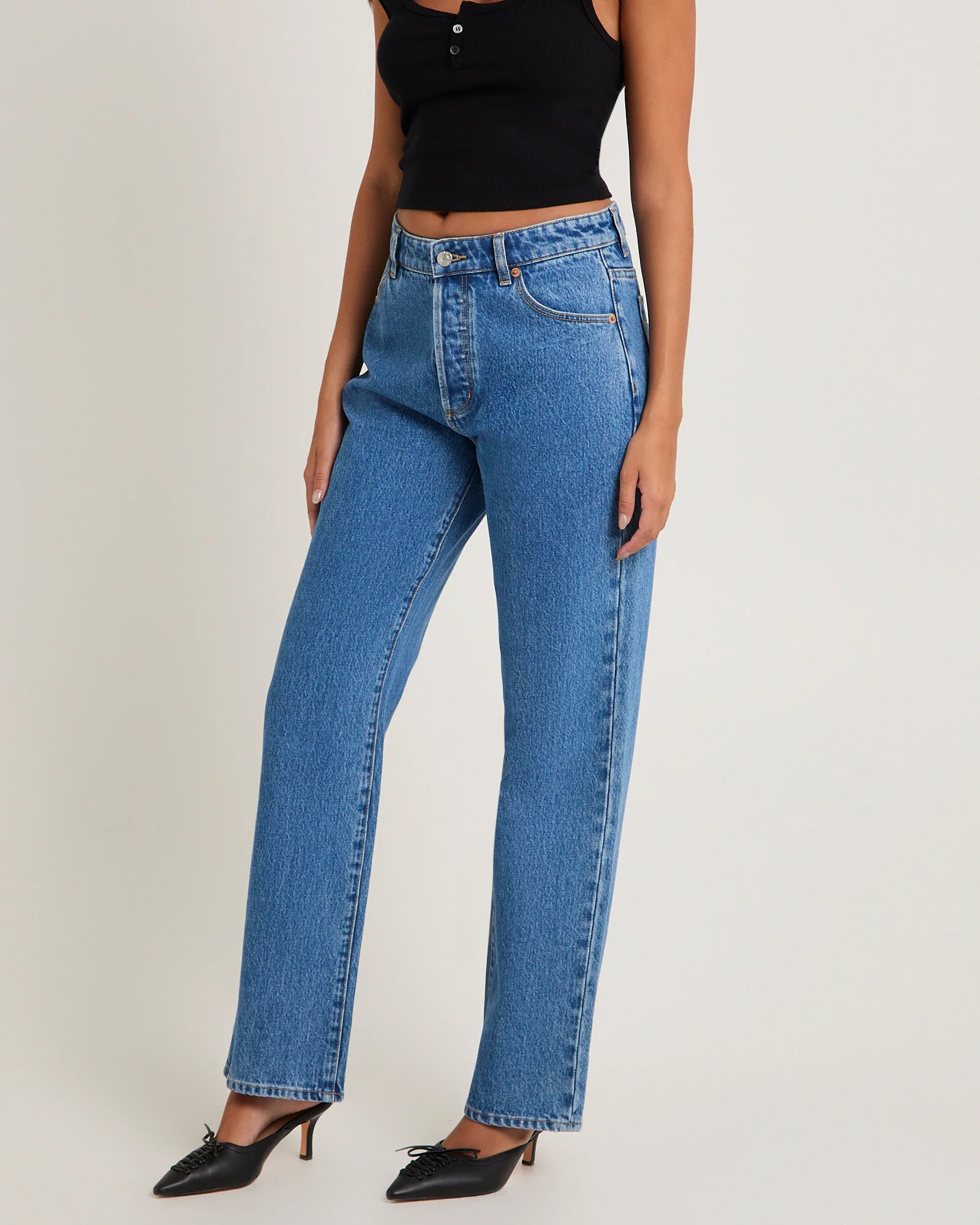90s Relaxed Denim Jeans River Blue - Image 4