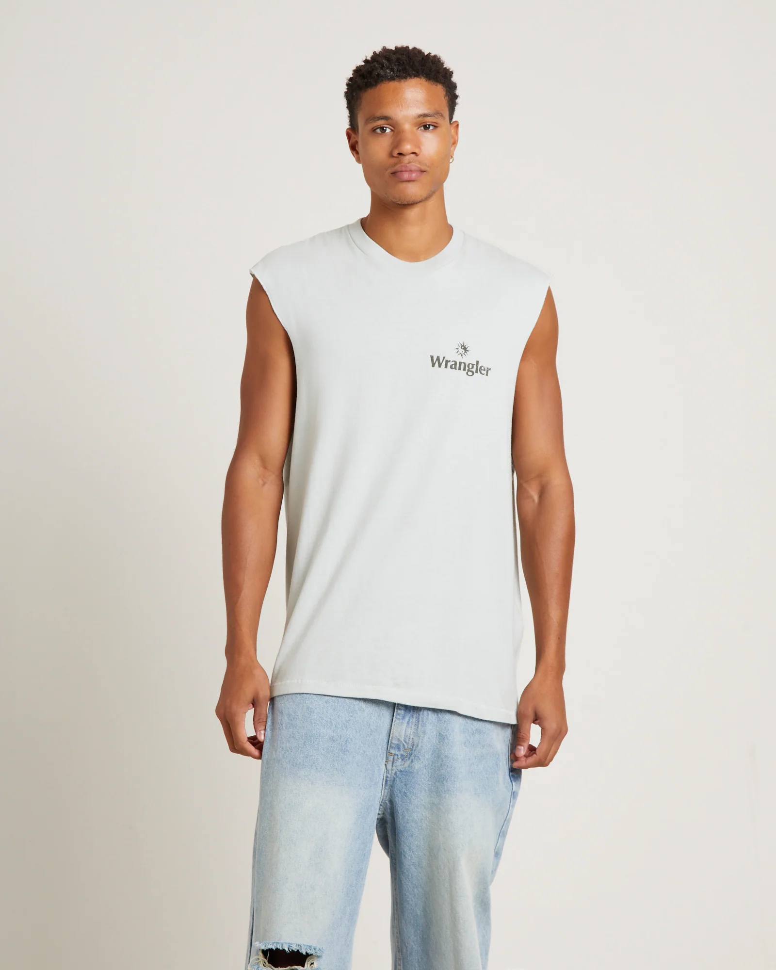 90s Vacay Muscle Tee in Steel Grey - Image 2
