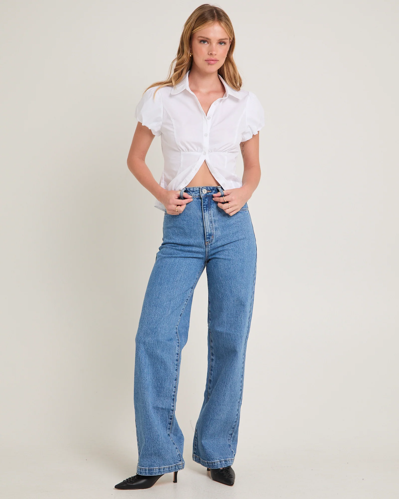 94 High & Wide Denim Jeans Debbie - Image 3