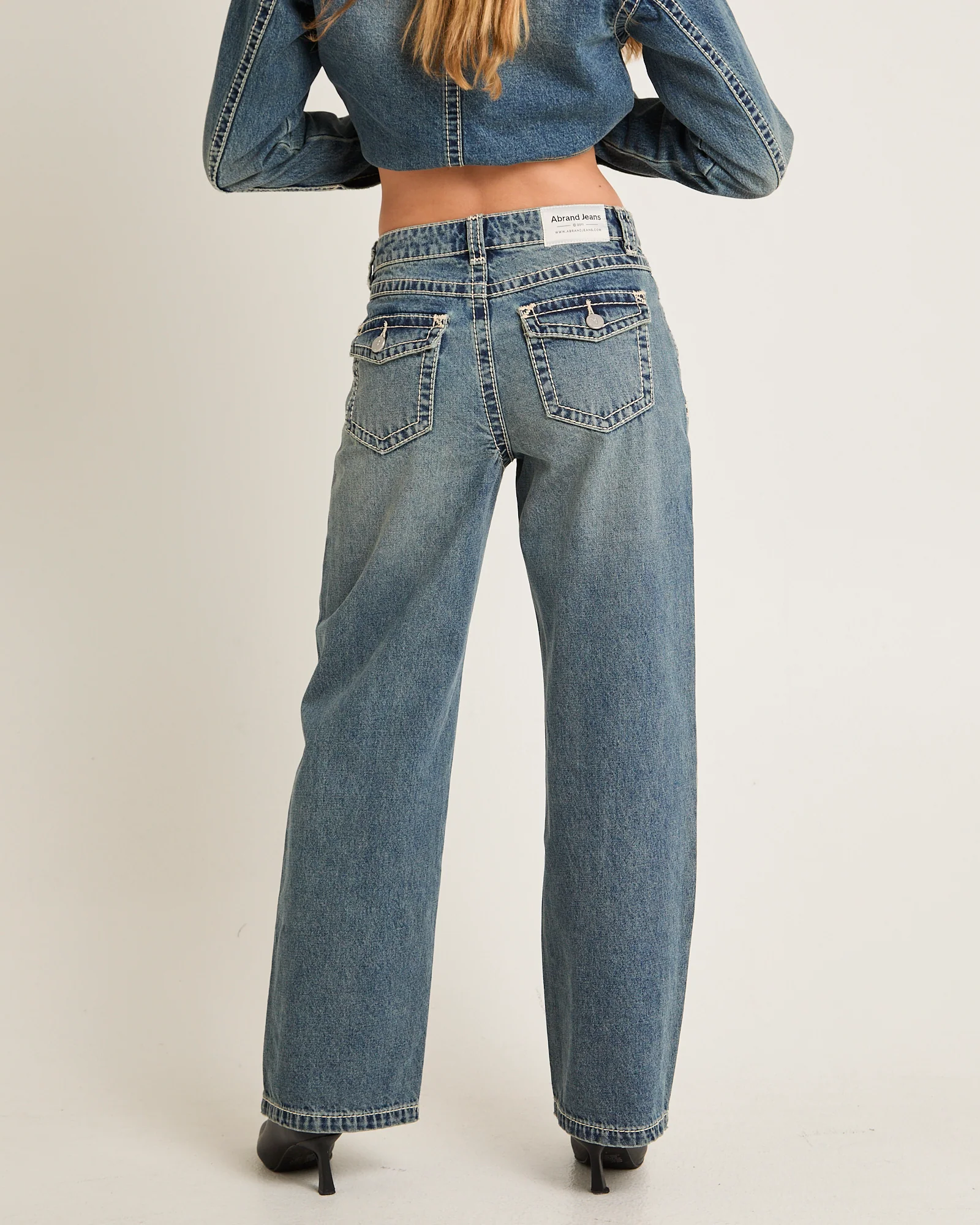 95 Mid Baggy Denim Jeans Amber - Image 2