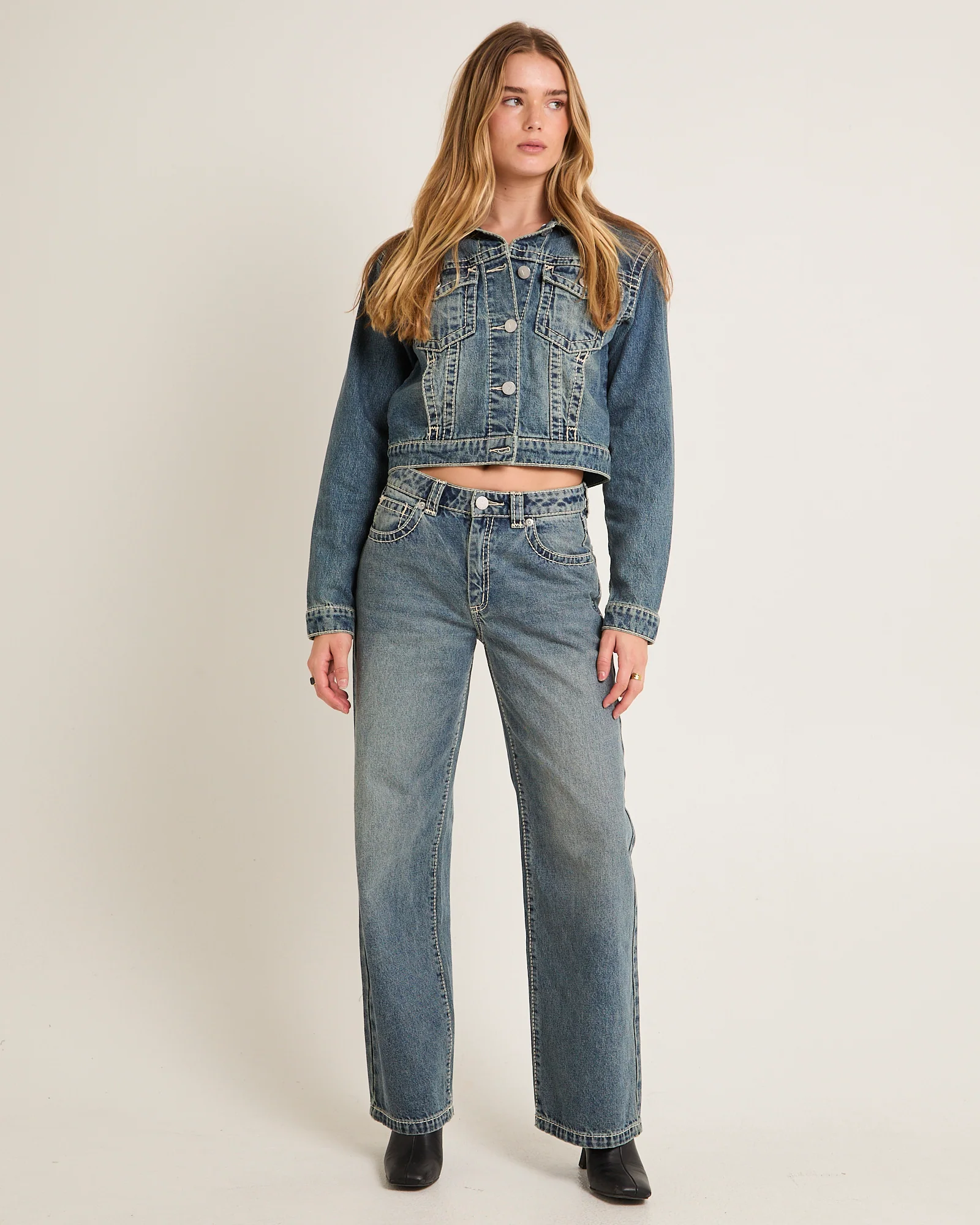 95 Mid Baggy Denim Jeans Amber - Image 3