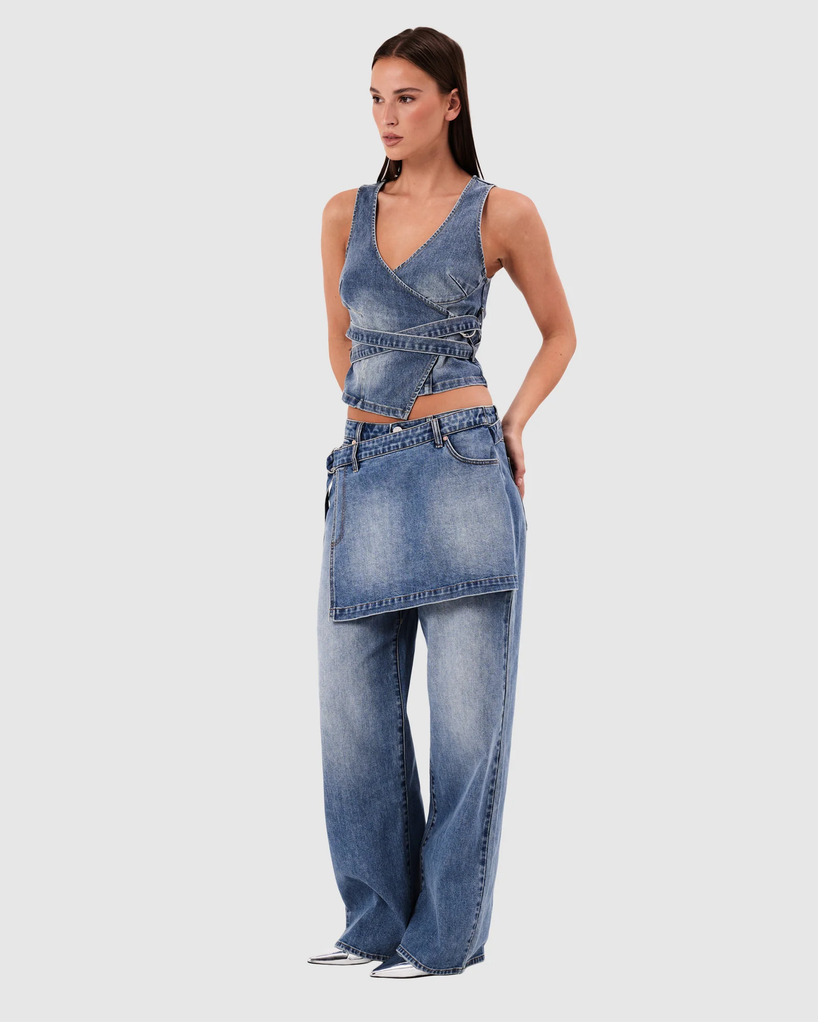 95 Mid Baggy Skirt Denim Jeans Dalia - Image 4