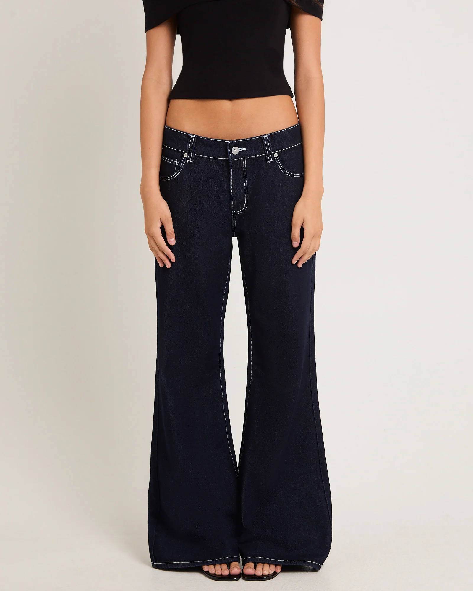 99 Low Baggy Flare Denim Jeans Nicky - Image 3