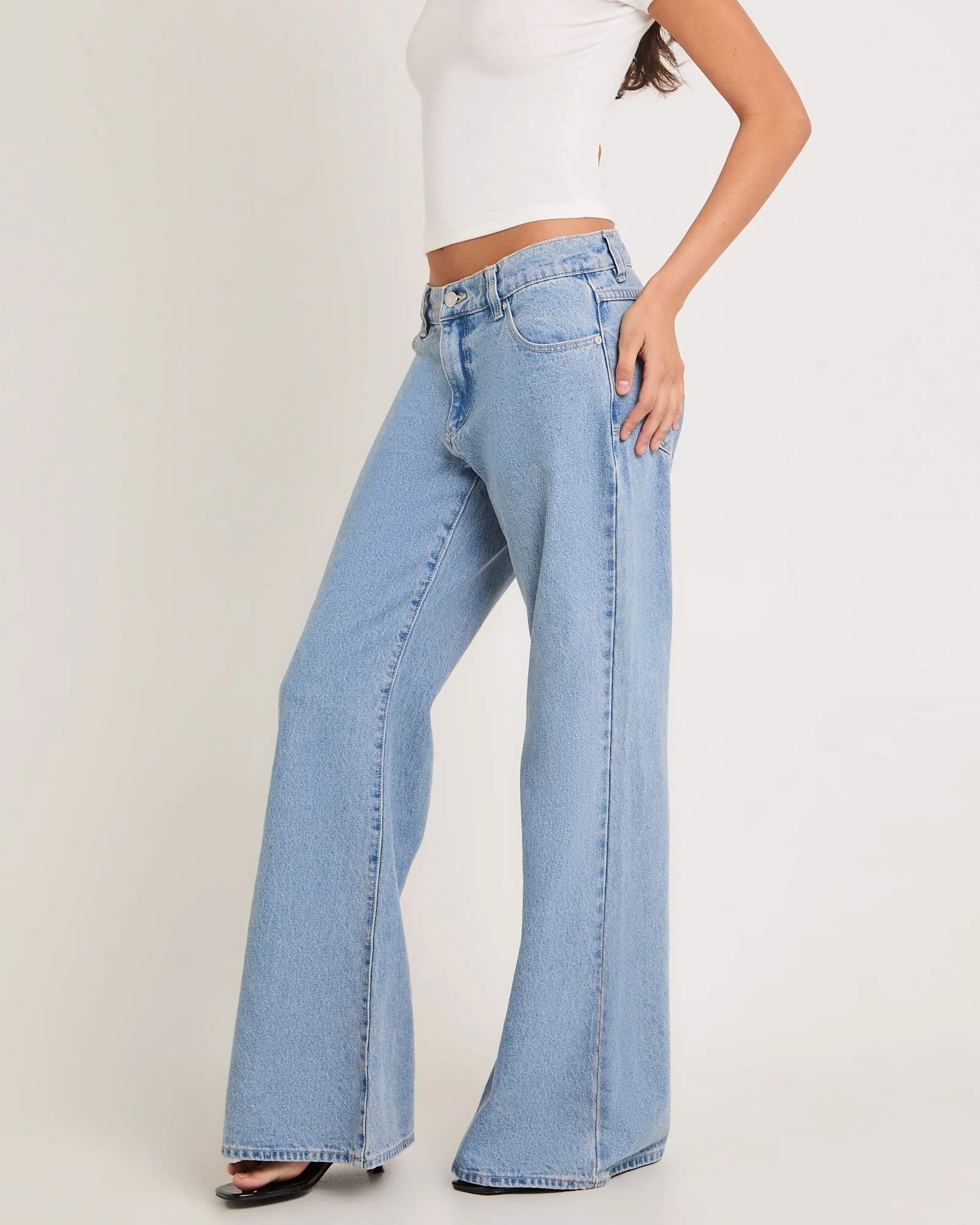 99 Low Baggy Flare Denim Jeans Paris - Image 5