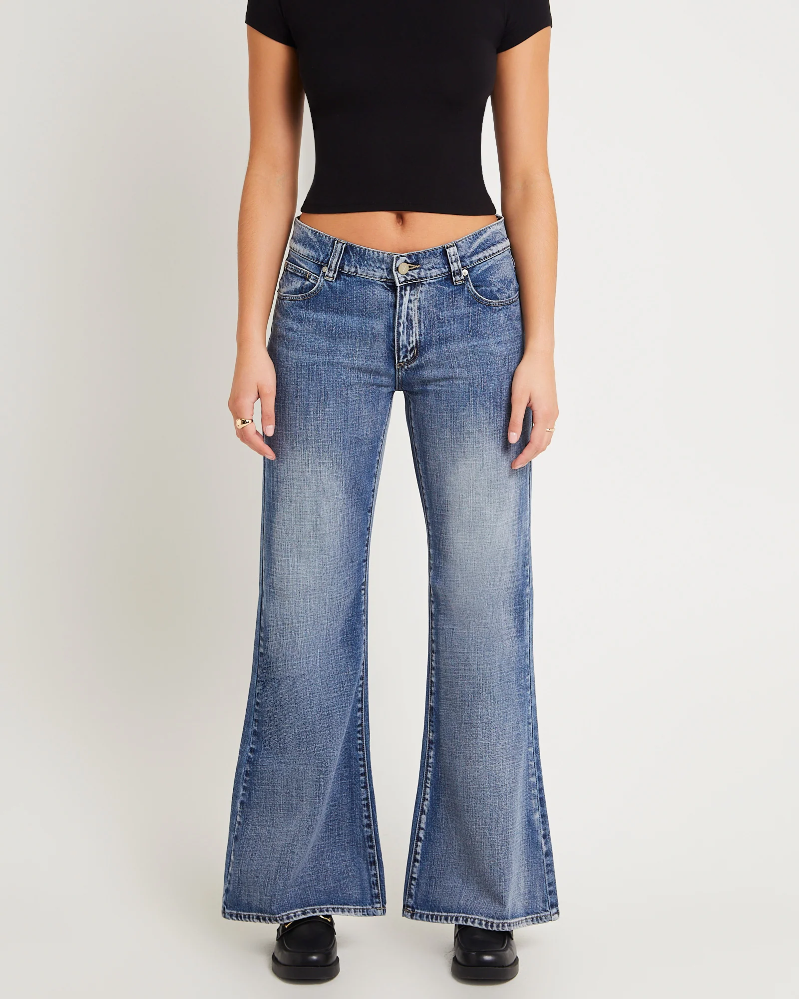 99 Low Baggy Flare Denim Jeans - Image 2