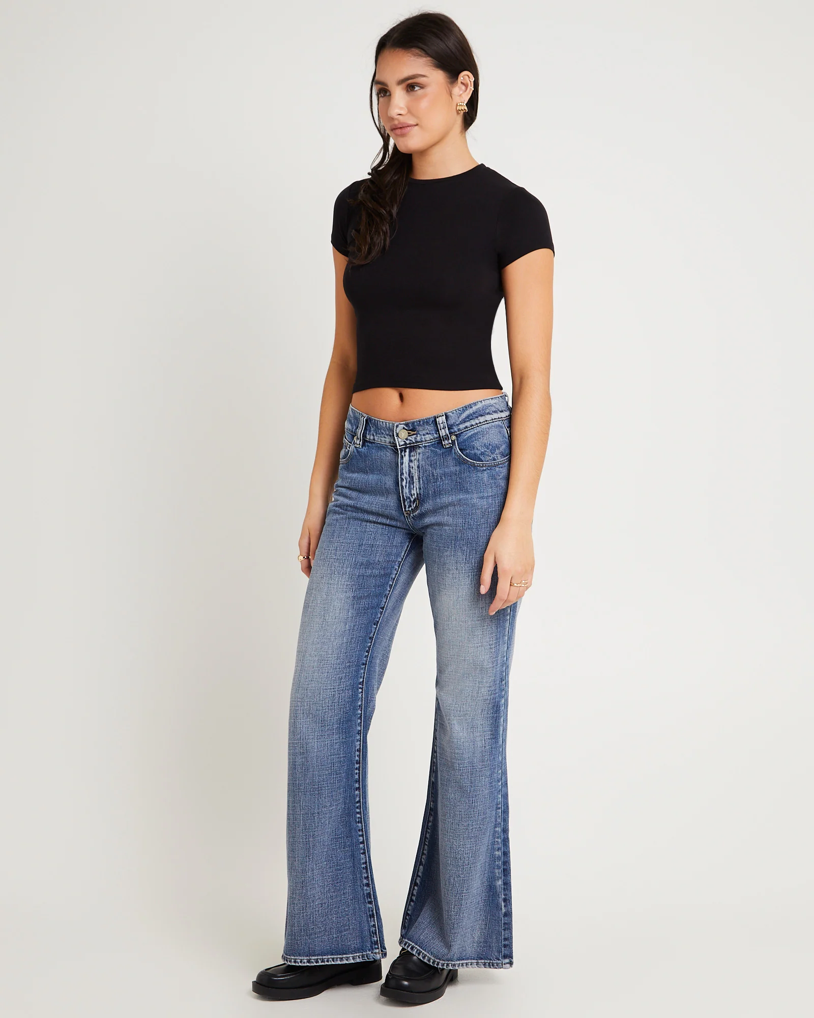 99 Low Baggy Flare Denim Jeans - Image 3