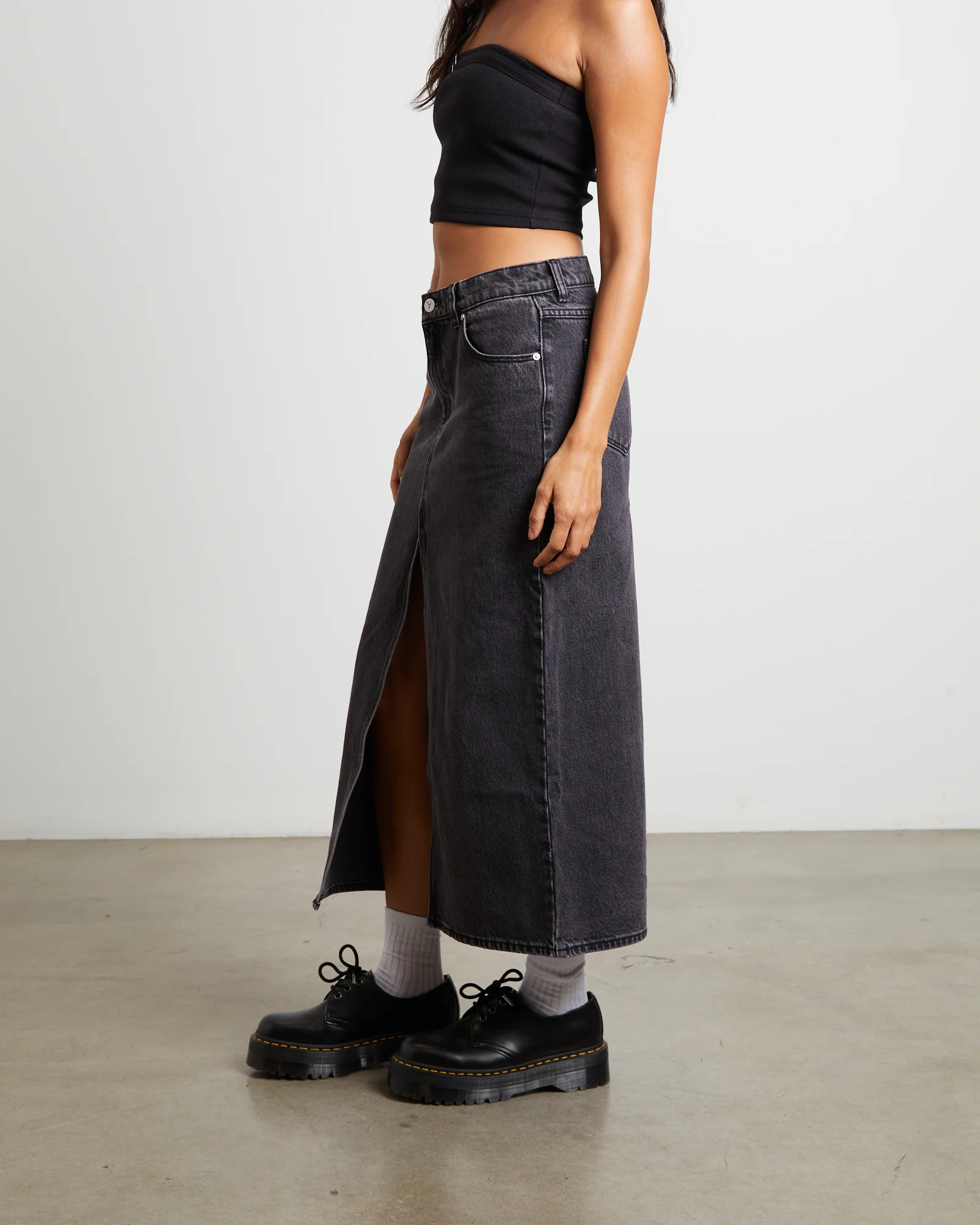 99 Low Denim Maxi Skirt in Chloe - Image 3