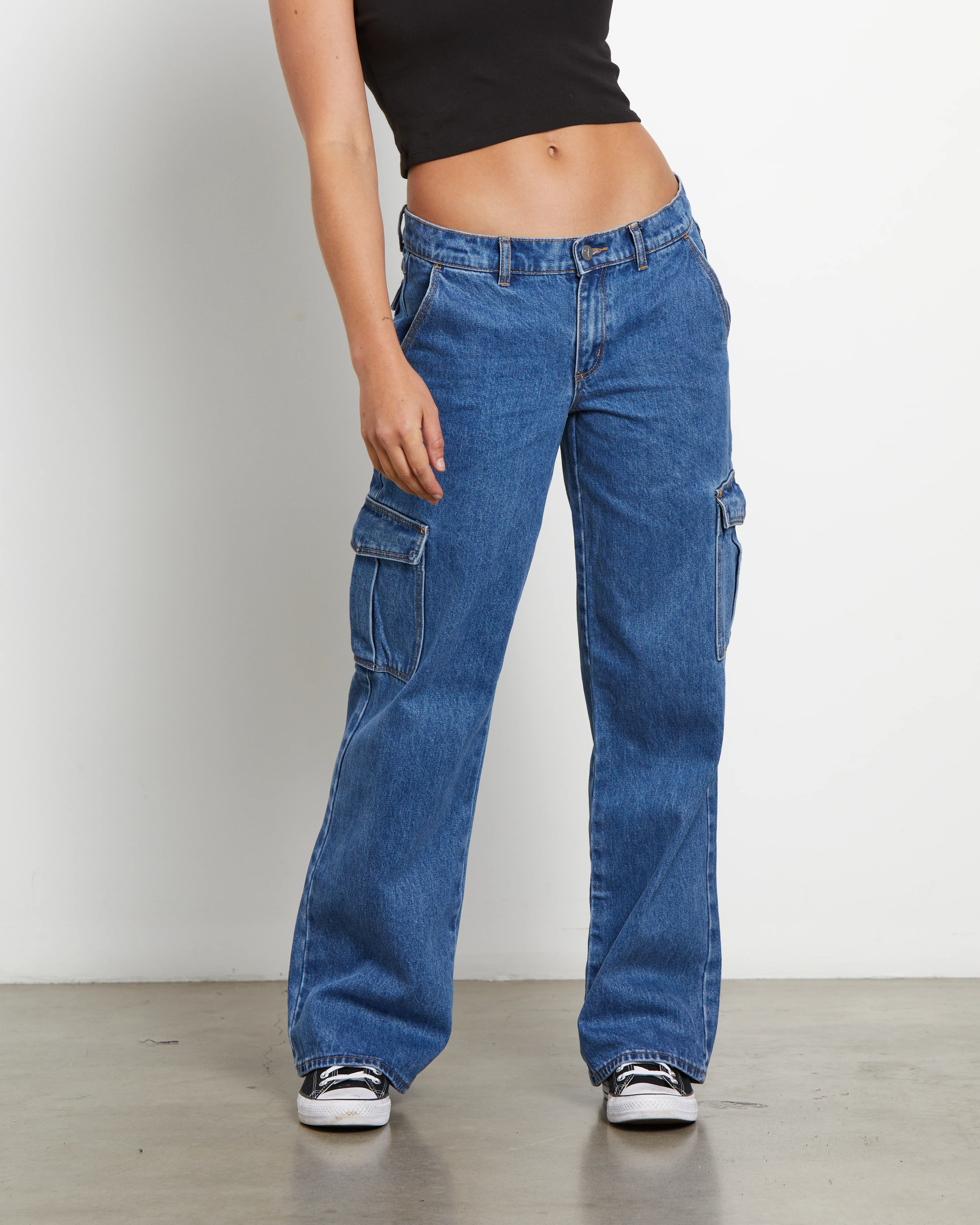 99 Low & Wide Cargo Daria Denim Jeans - Image 3