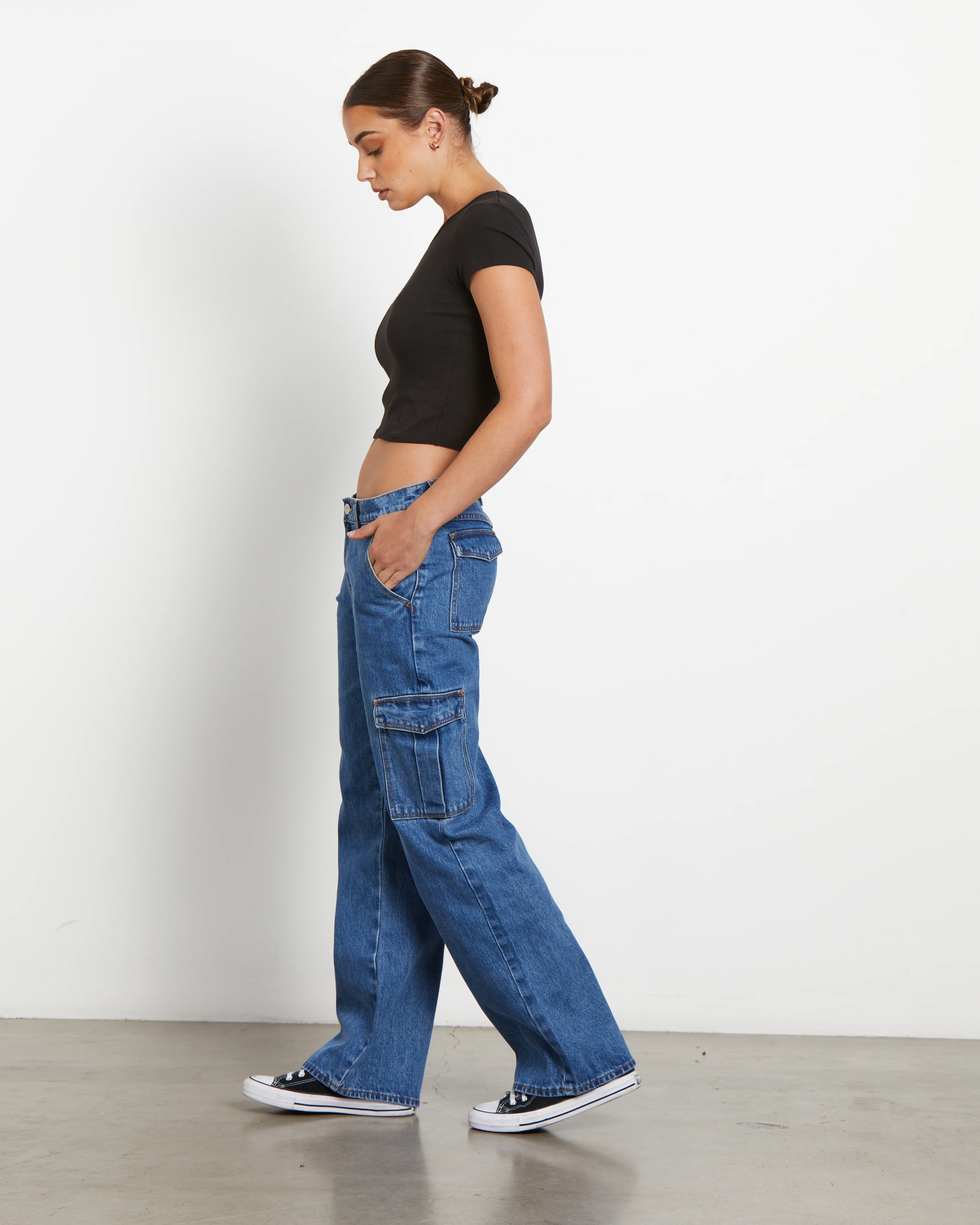 99 Low & Wide Cargo Daria Denim Jeans - Image 4