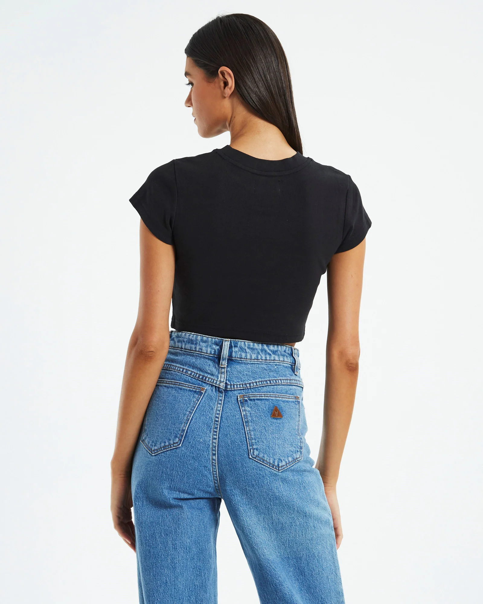A 90s Crop Tee Black - Image 2