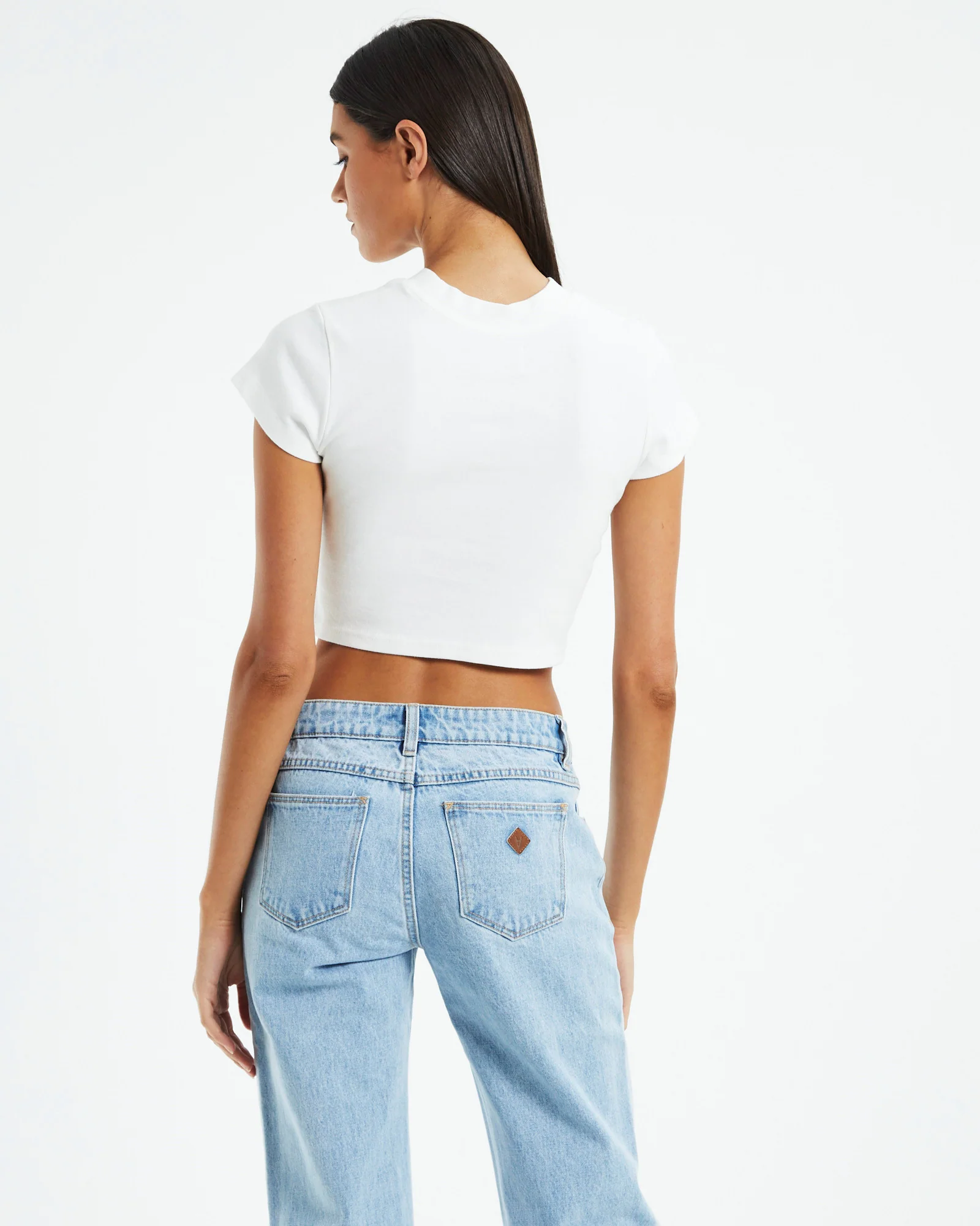 A 90s Crop Tee White Sand - Image 2