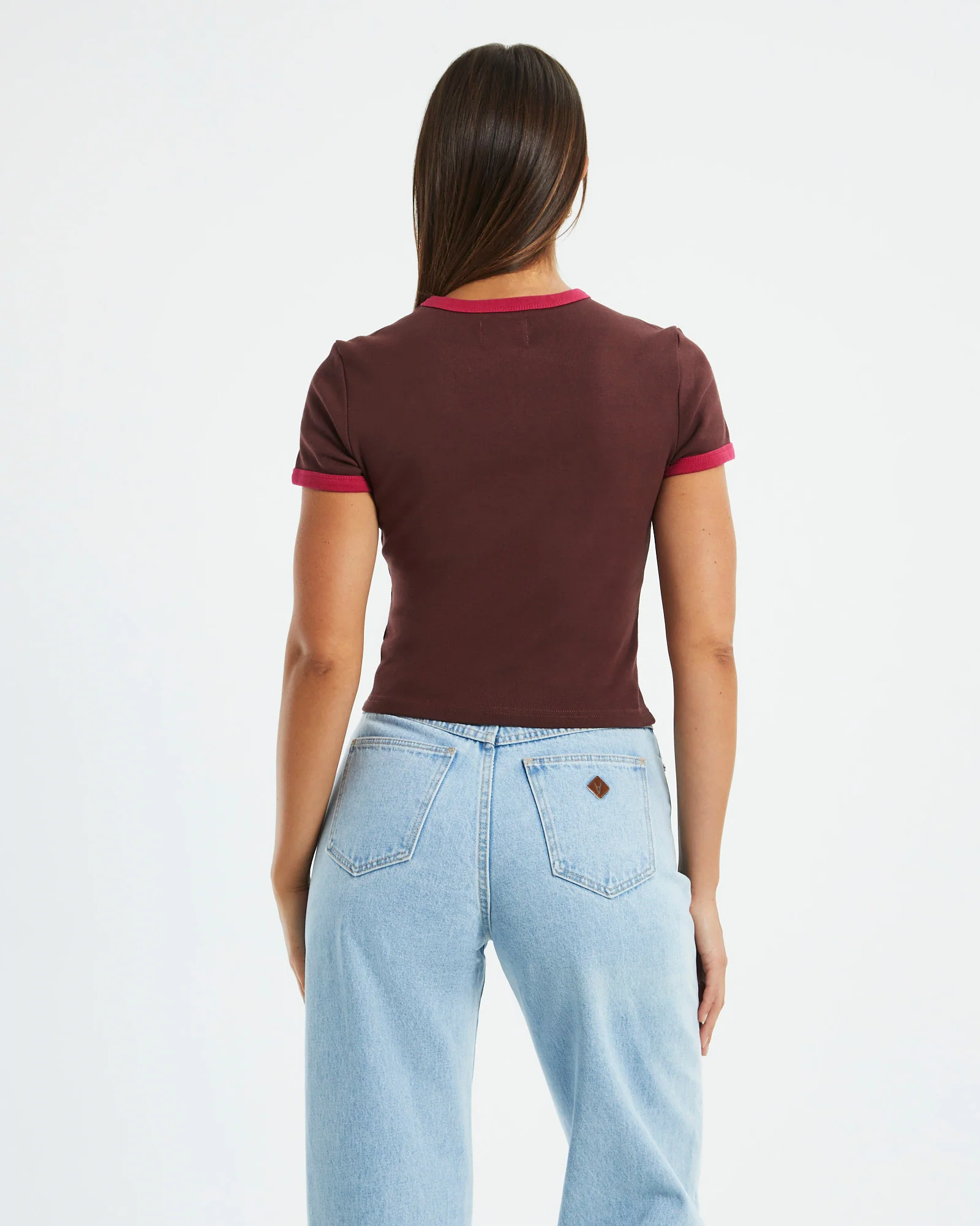A 90's Ringer Tee Coffee Magenta - Image 2