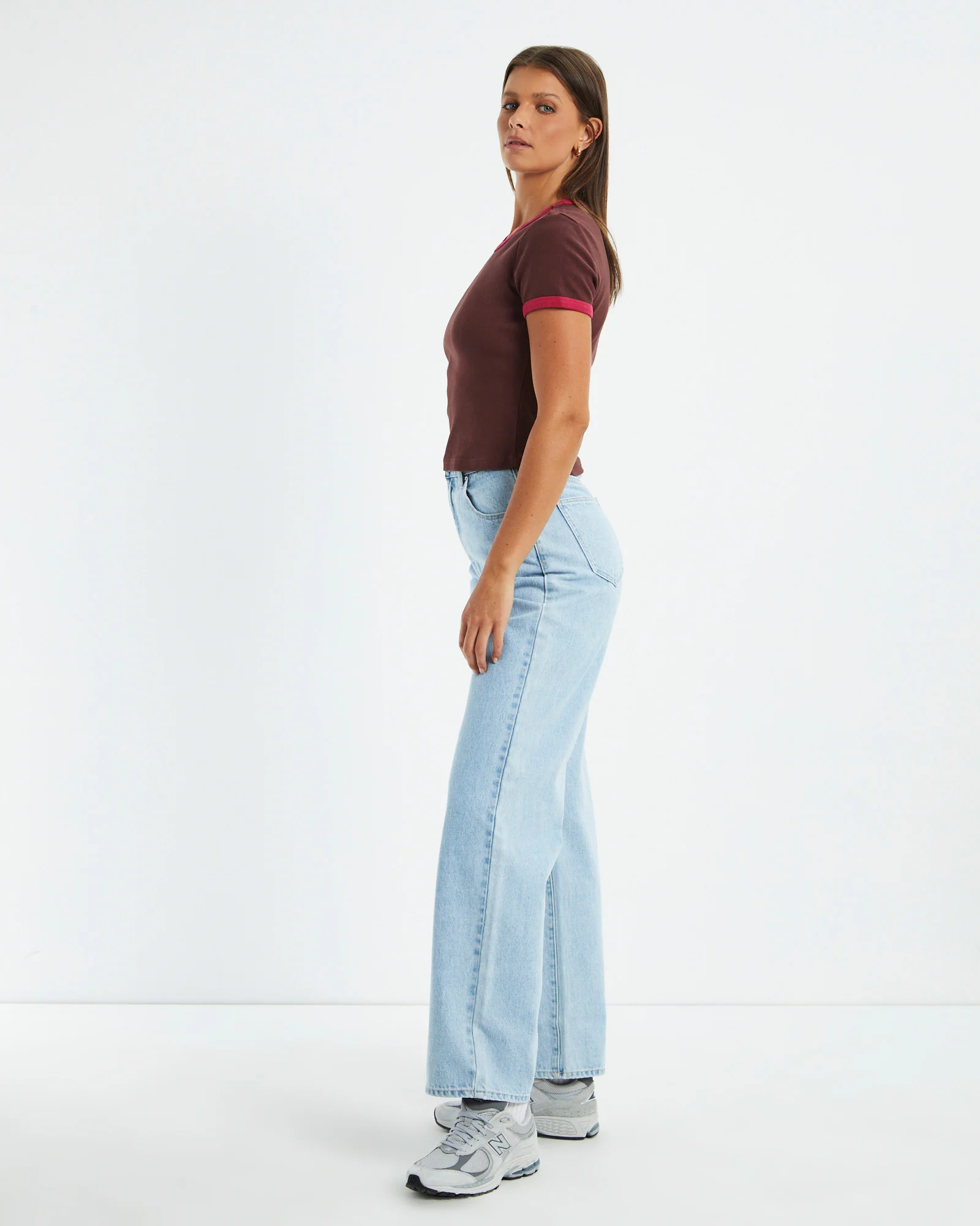 A 90's Ringer Tee Coffee Magenta - Image 4