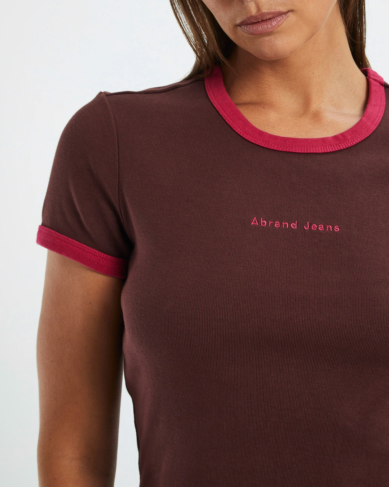 A 90's Ringer Tee Coffee Magenta - Image 6