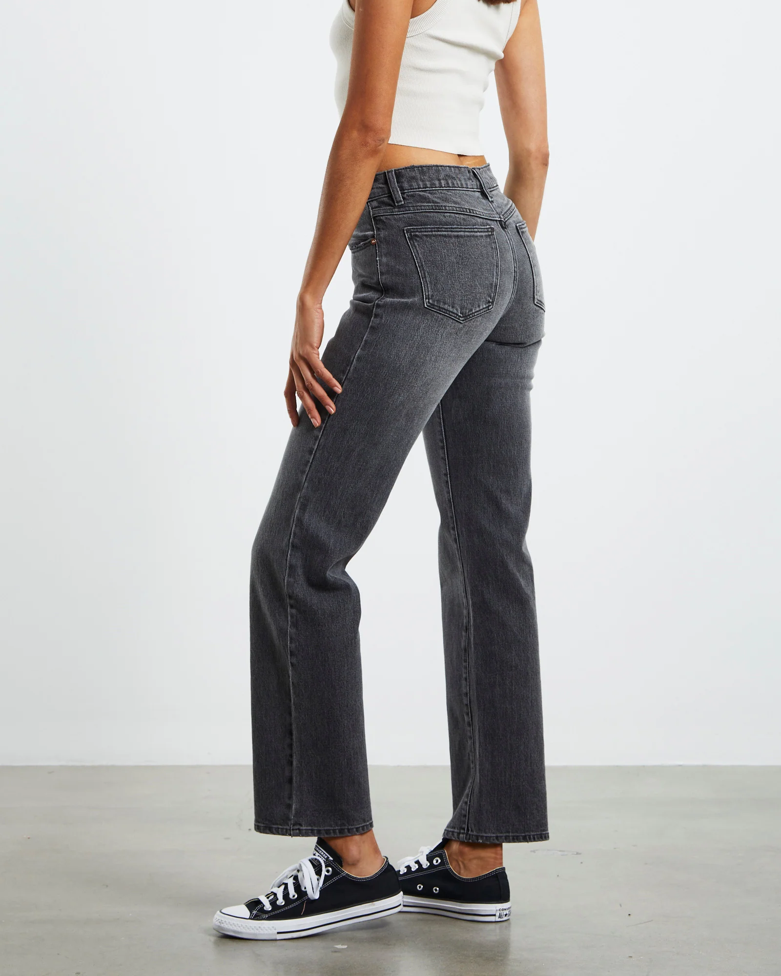 A 99 Low Straight Jeans Addison Black - Image 3