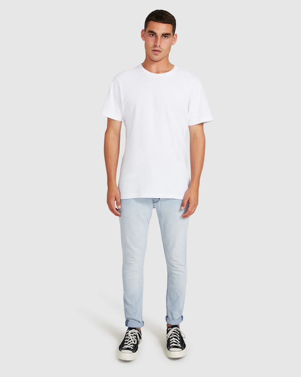 A Dropped Skinny Turn Up Denim Jeans Cruz Light - Image 3