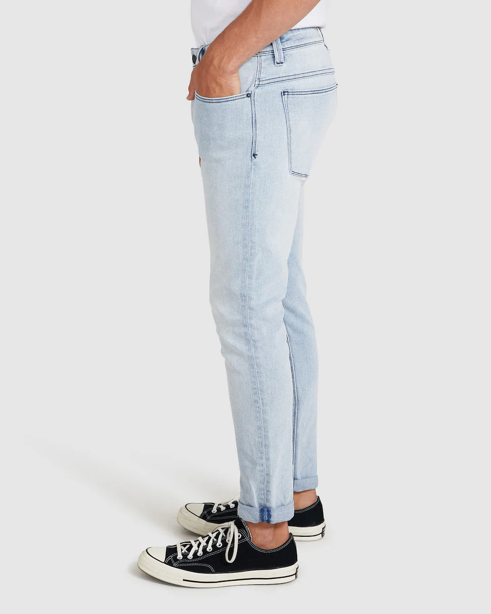 A Dropped Skinny Turn Up Denim Jeans Cruz Light - Image 4
