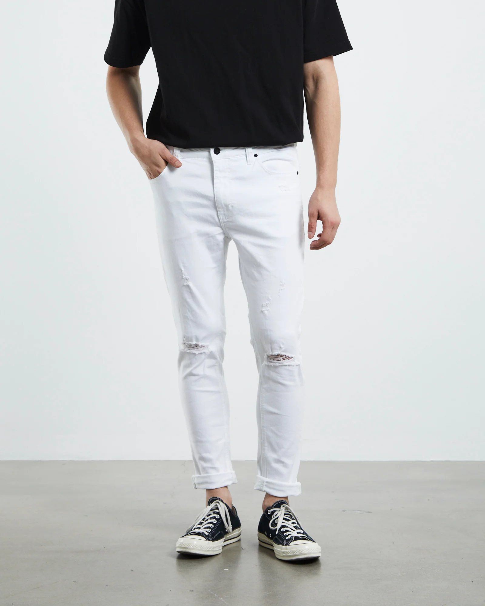A Dropped Turn Up Skinny Denim Jeans Noise - Image 5