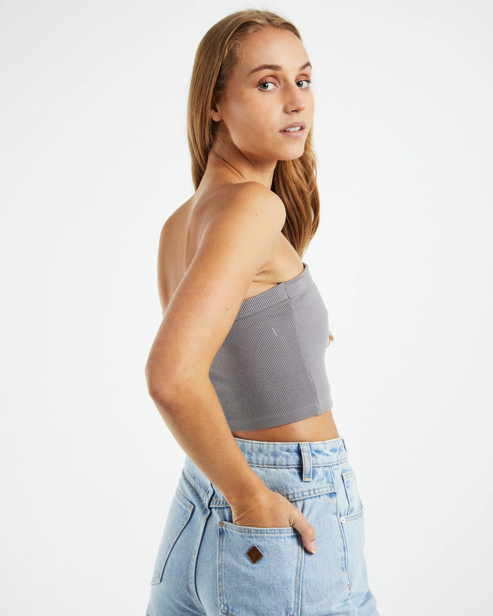 A Heather Bandeau Top Slate - Image 5