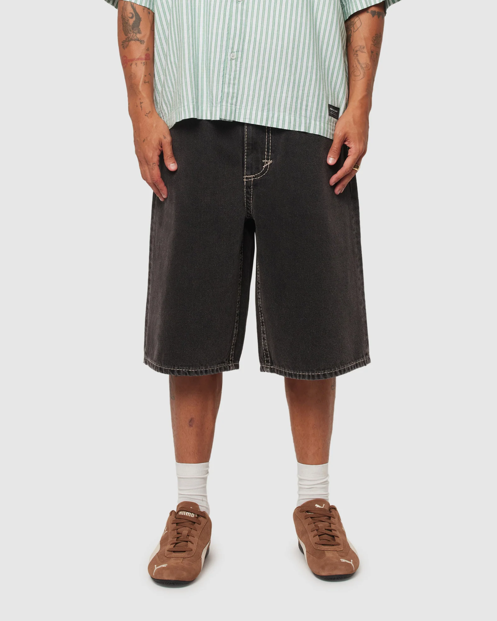 A6 Big Stitch Denim Shorts Frank - Image 4