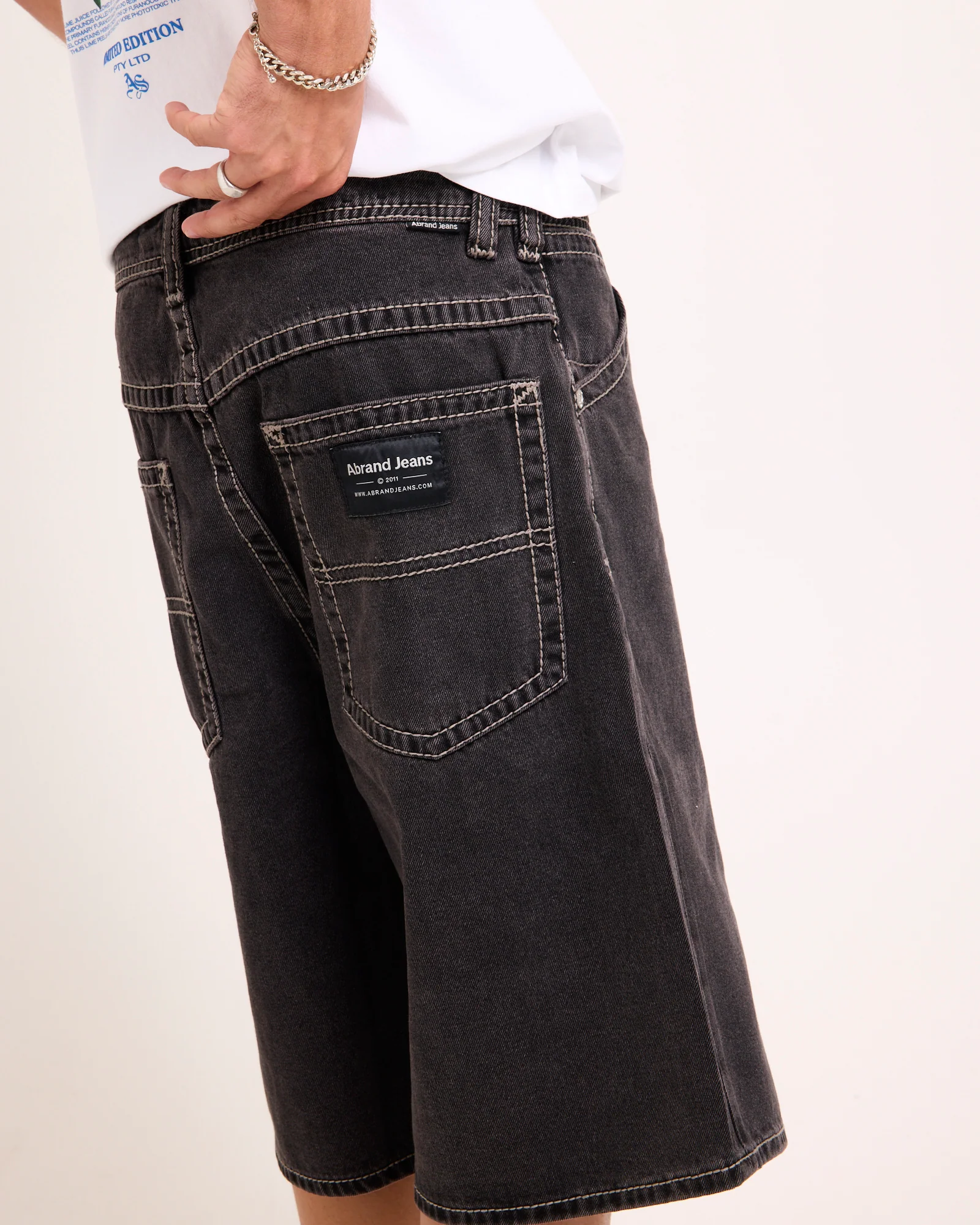 A6 Big Stitch Denim Shorts Frank - Image 5