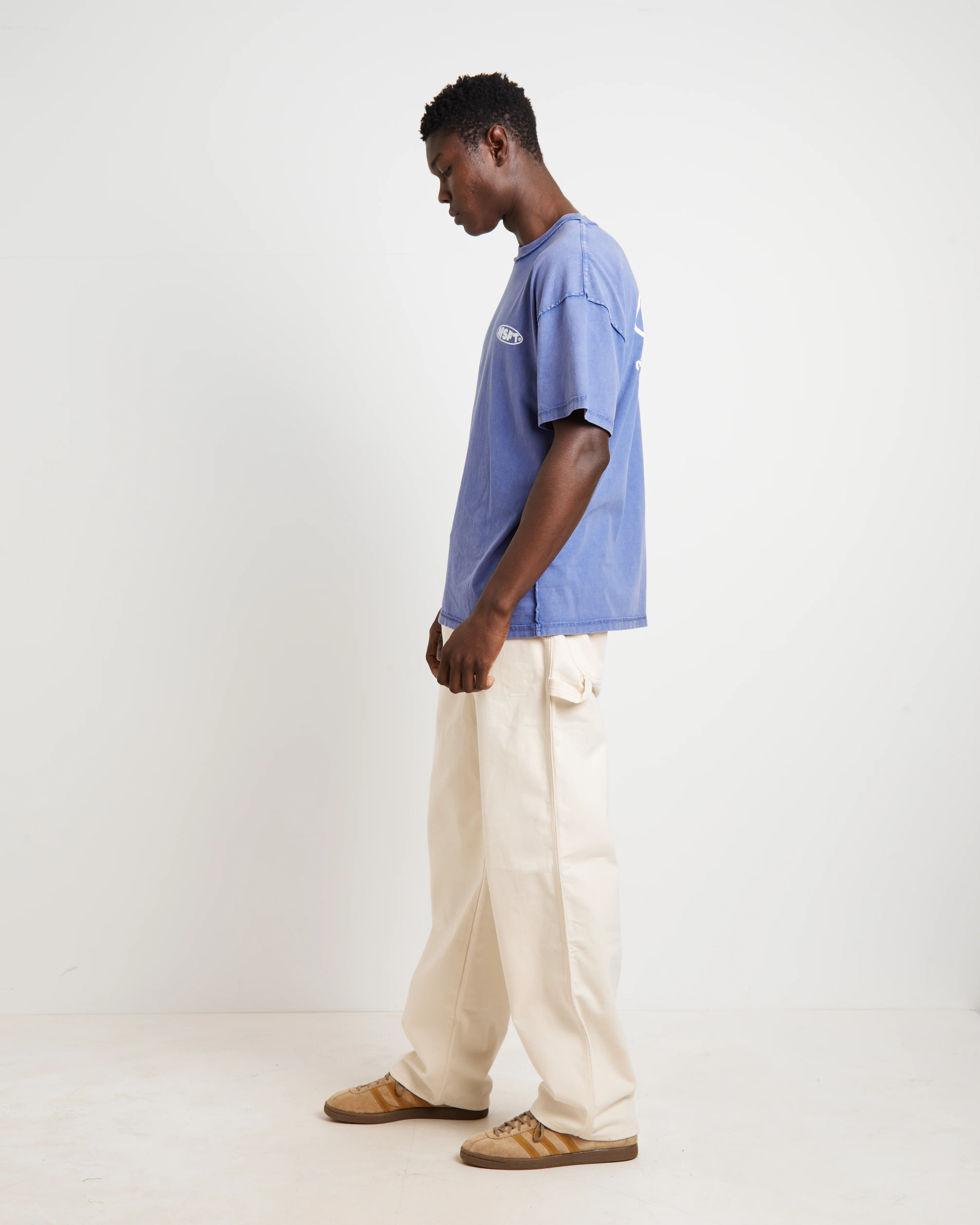 Acetime Reverse Short Sleeve T-Shirt in Acid Blue Print - Image 4