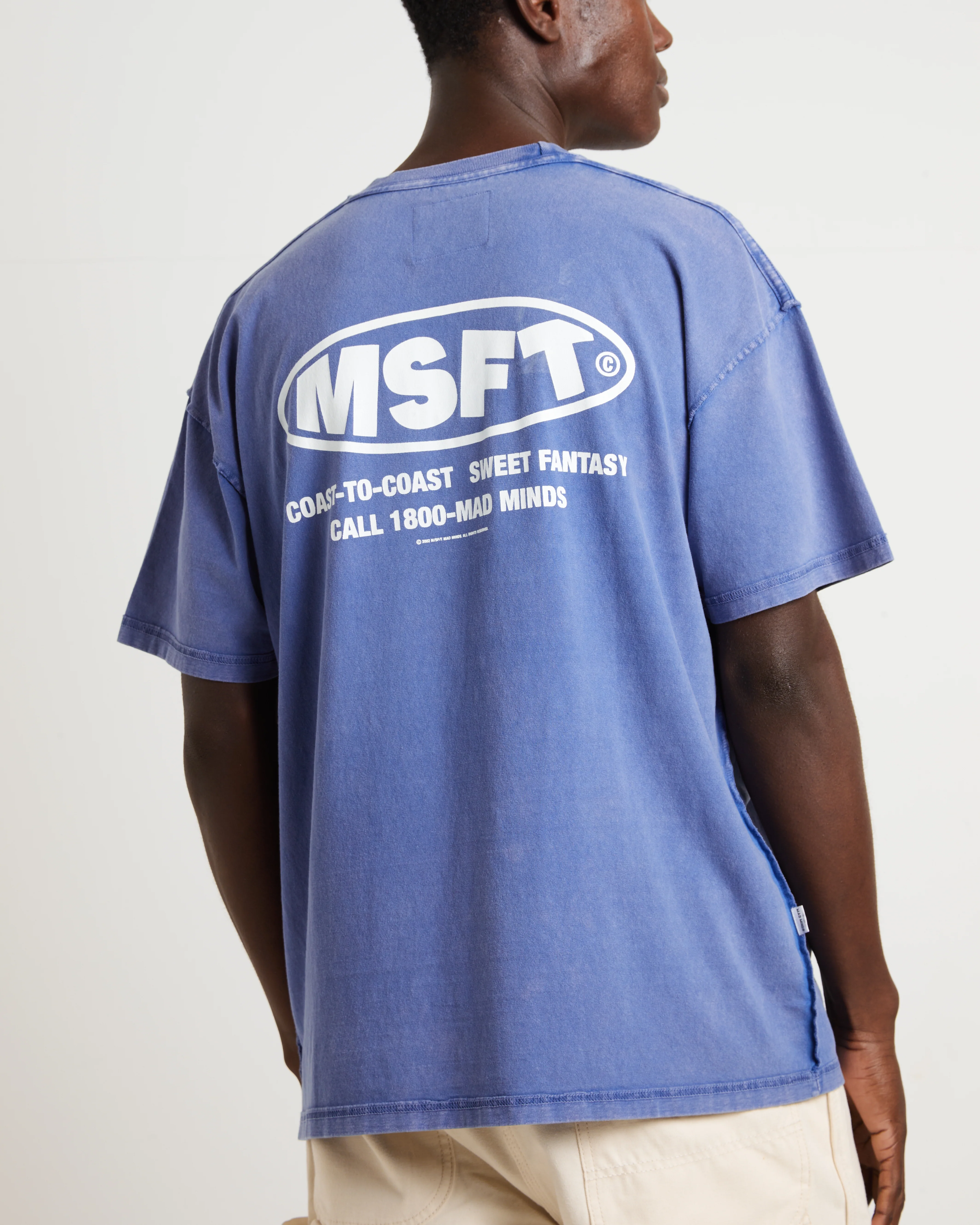 Acetime Reverse Short Sleeve T-Shirt in Acid Blue Print - Image 5