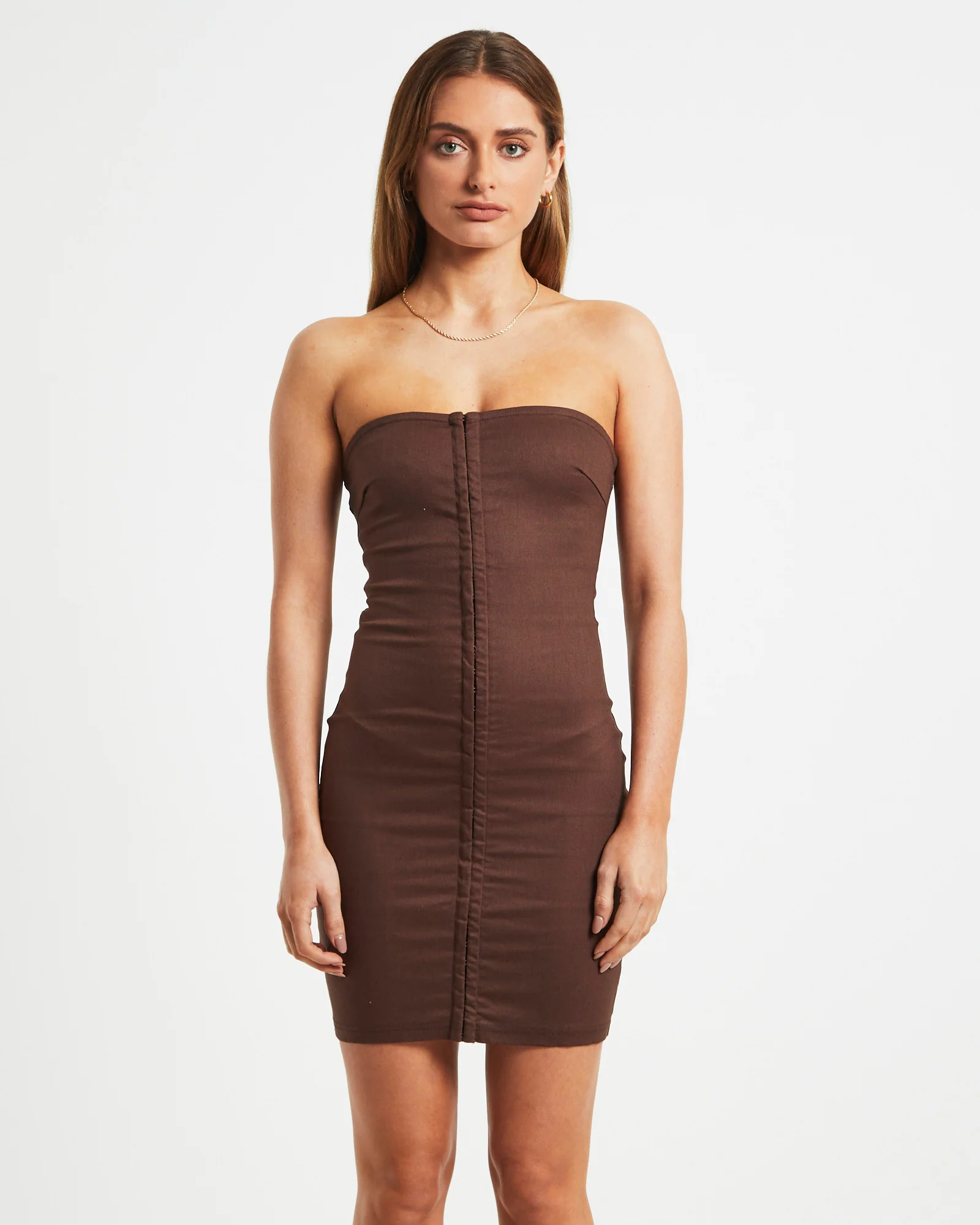Ada Mini Dress Mocha - Image 5