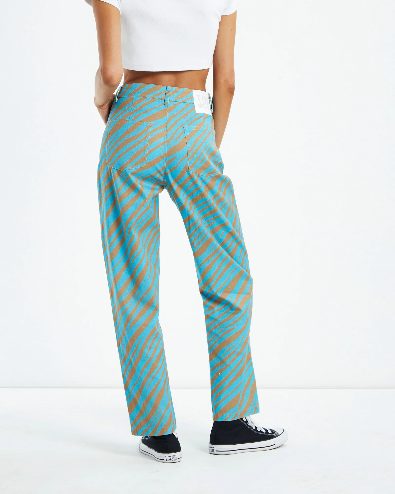 Adi Shelby Hemp Wide Leg Long Pants Blue Stripe - Image 2
