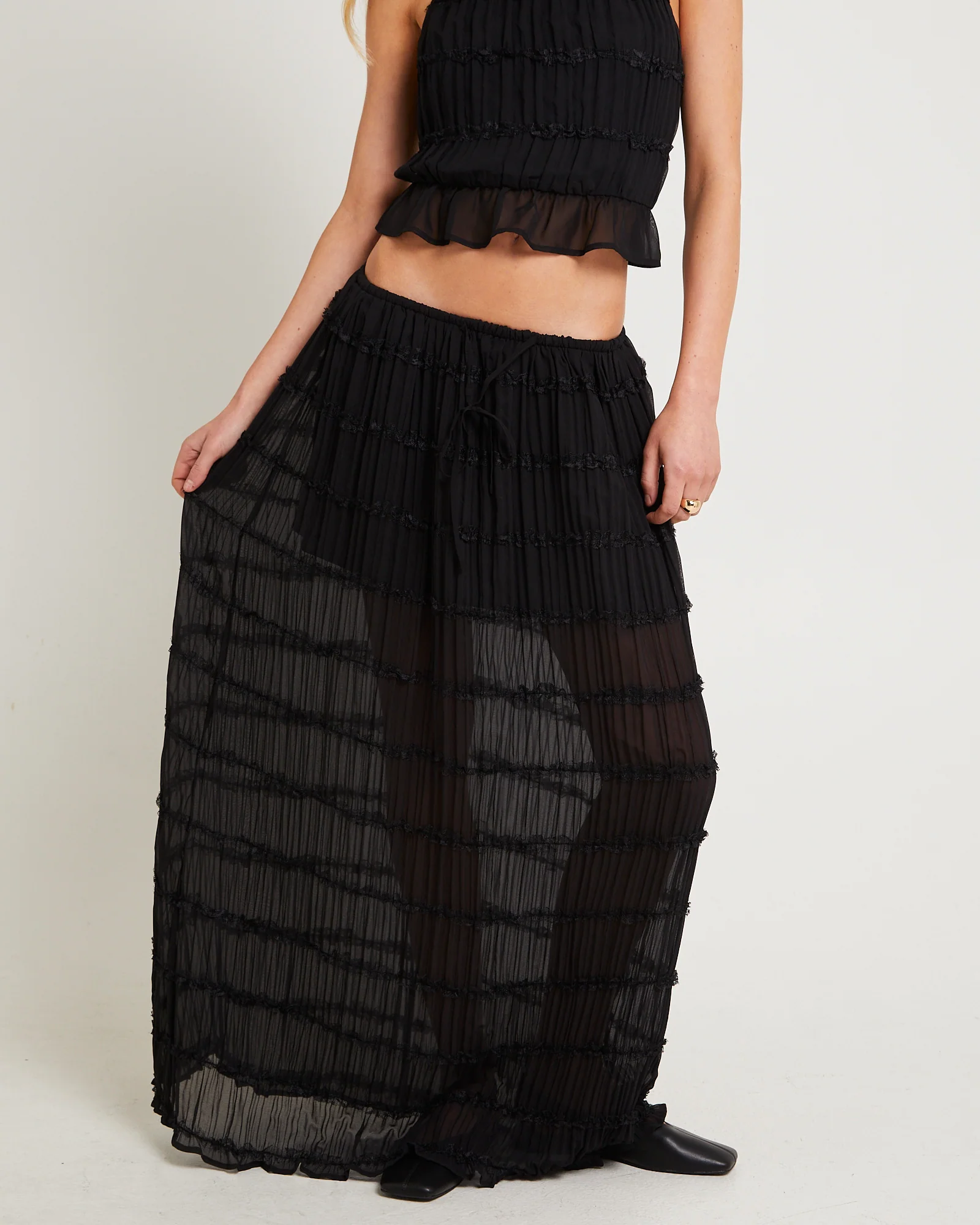 Alda Shirred Maxi Skirt - Image 2