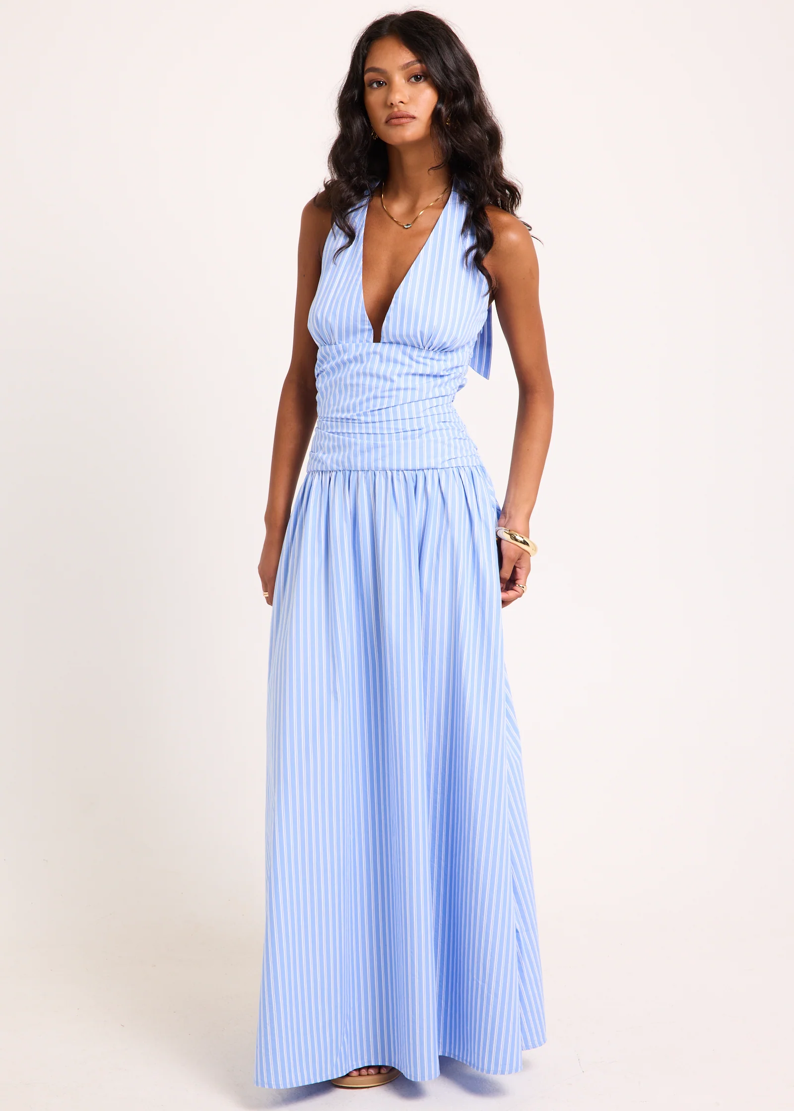 Alex Plunge Striped Maxi Dress - Image 4